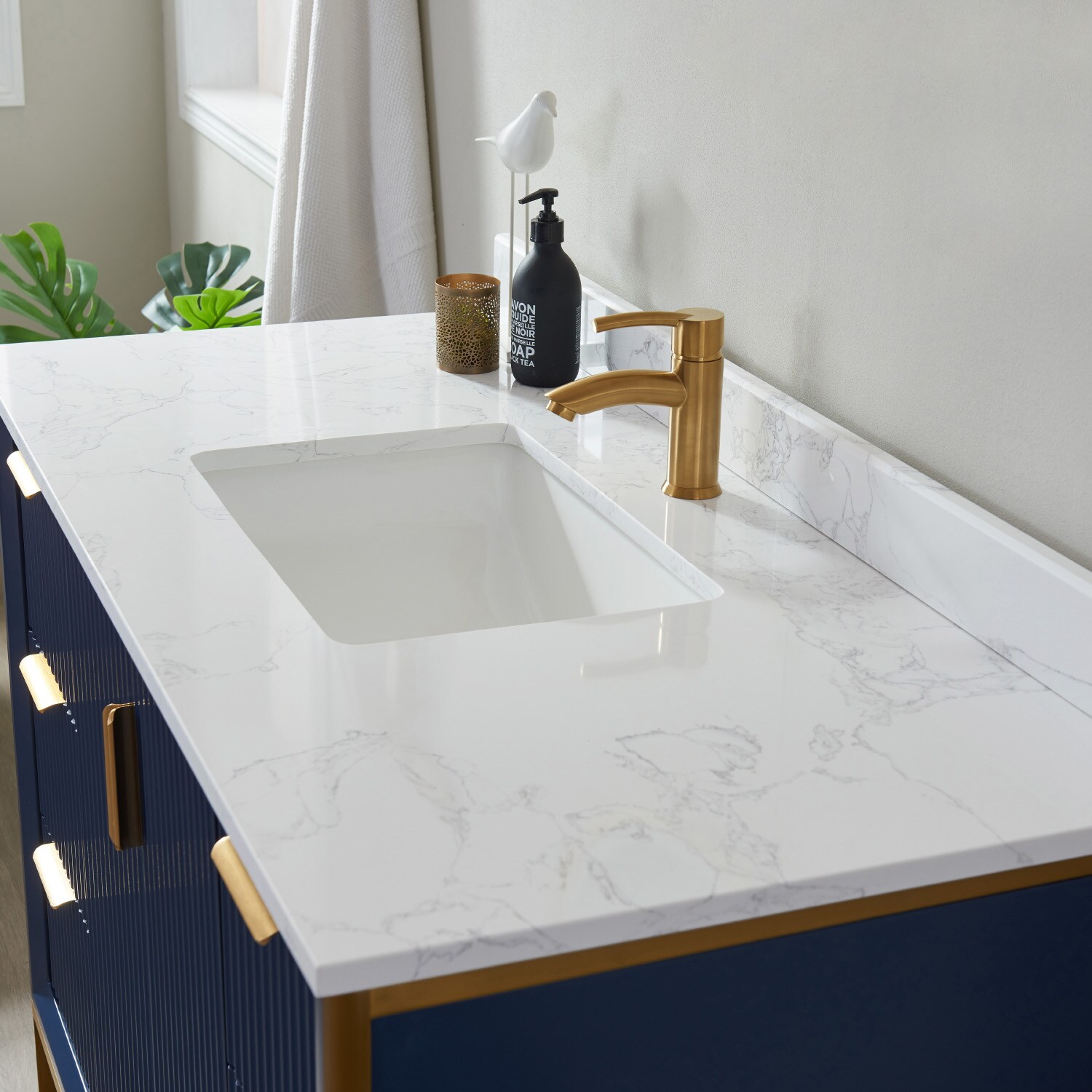 Vinnova Granada 48-in Royal Blue Undermount Single Sink Bathroom Vanity ...
