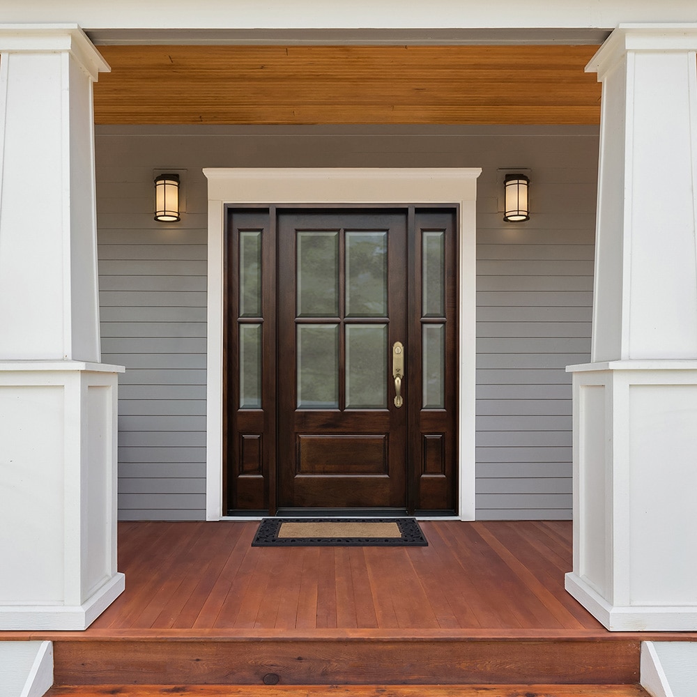 single wooden front doors