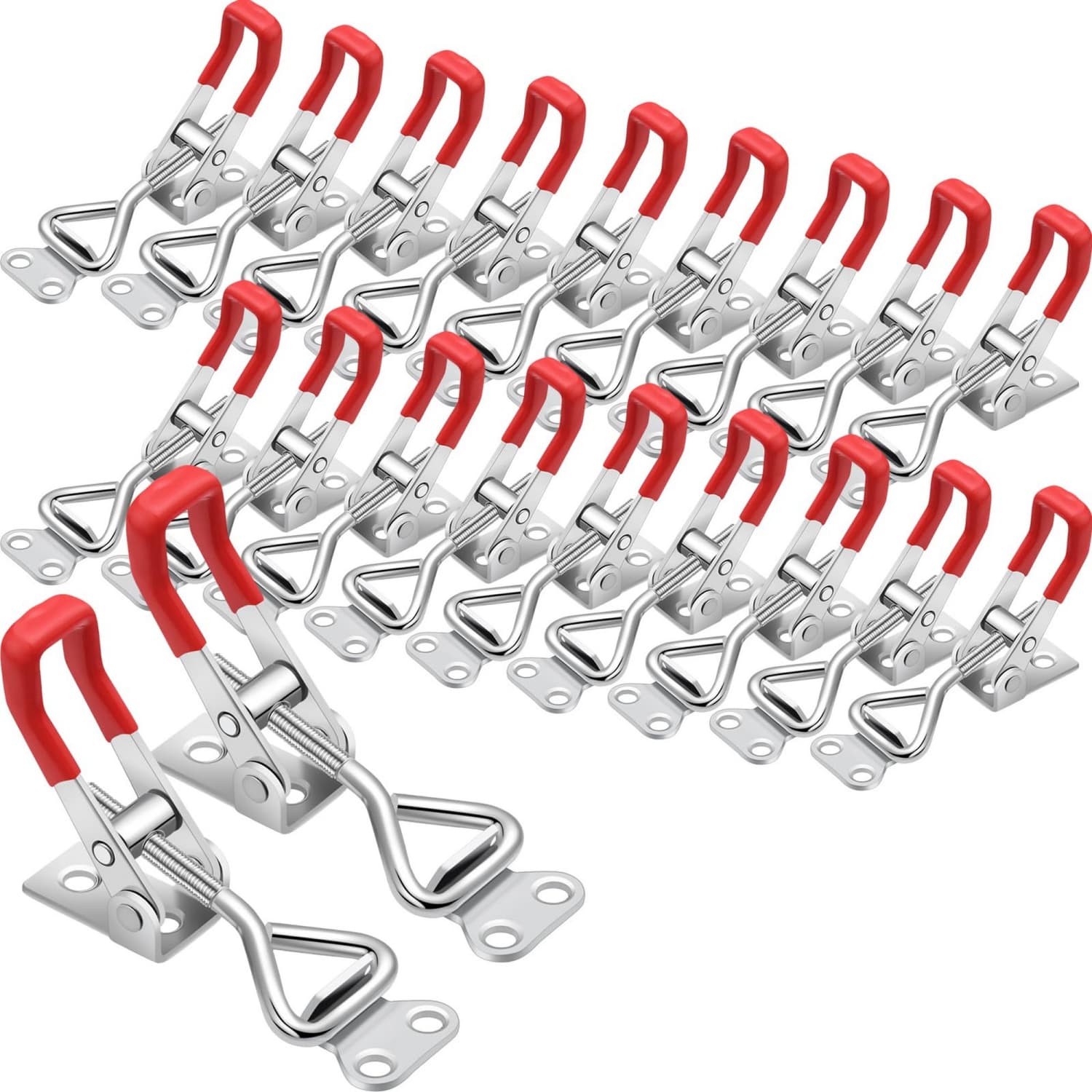 OGETFUUR 36 Pcs 330 LBS Heavy-duty Toggle Latch Clamp Adjustable 3.5-4.125in Zinc-plated Metal Pull Latch Cabinet Latch for Tool Box Smoker Lid Case Hardware