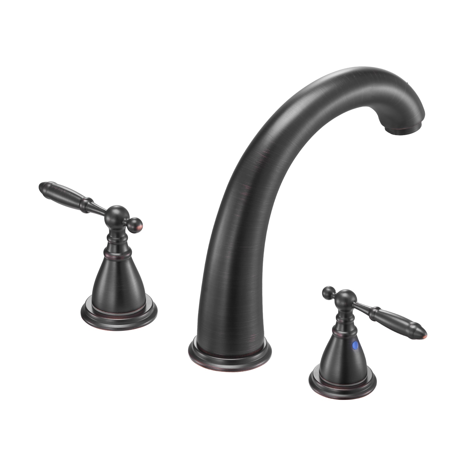 GIVIMO Bronze Roman Tub Faucet 3 Hole Waterfall Bathtub Faucet with Gooseneck Spout and 2 Handles Deck Mount Bath Tub Filler for Pet and Adult Bathing