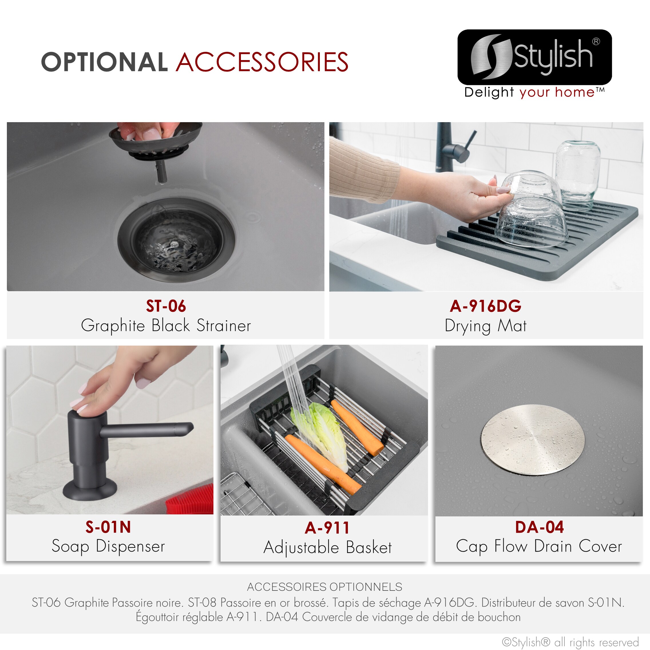 Stylish S-833WL1 Kitchen-Sinks - View #11