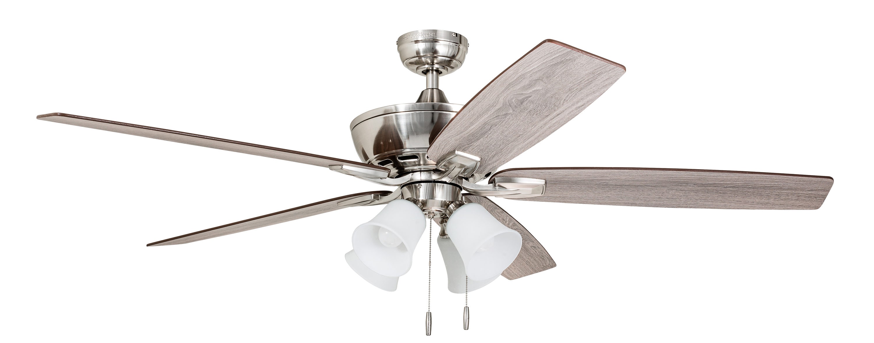 Harbor Breeze Macon Bay 62-in Brushed Nickel Indoor Ceiling Fan 