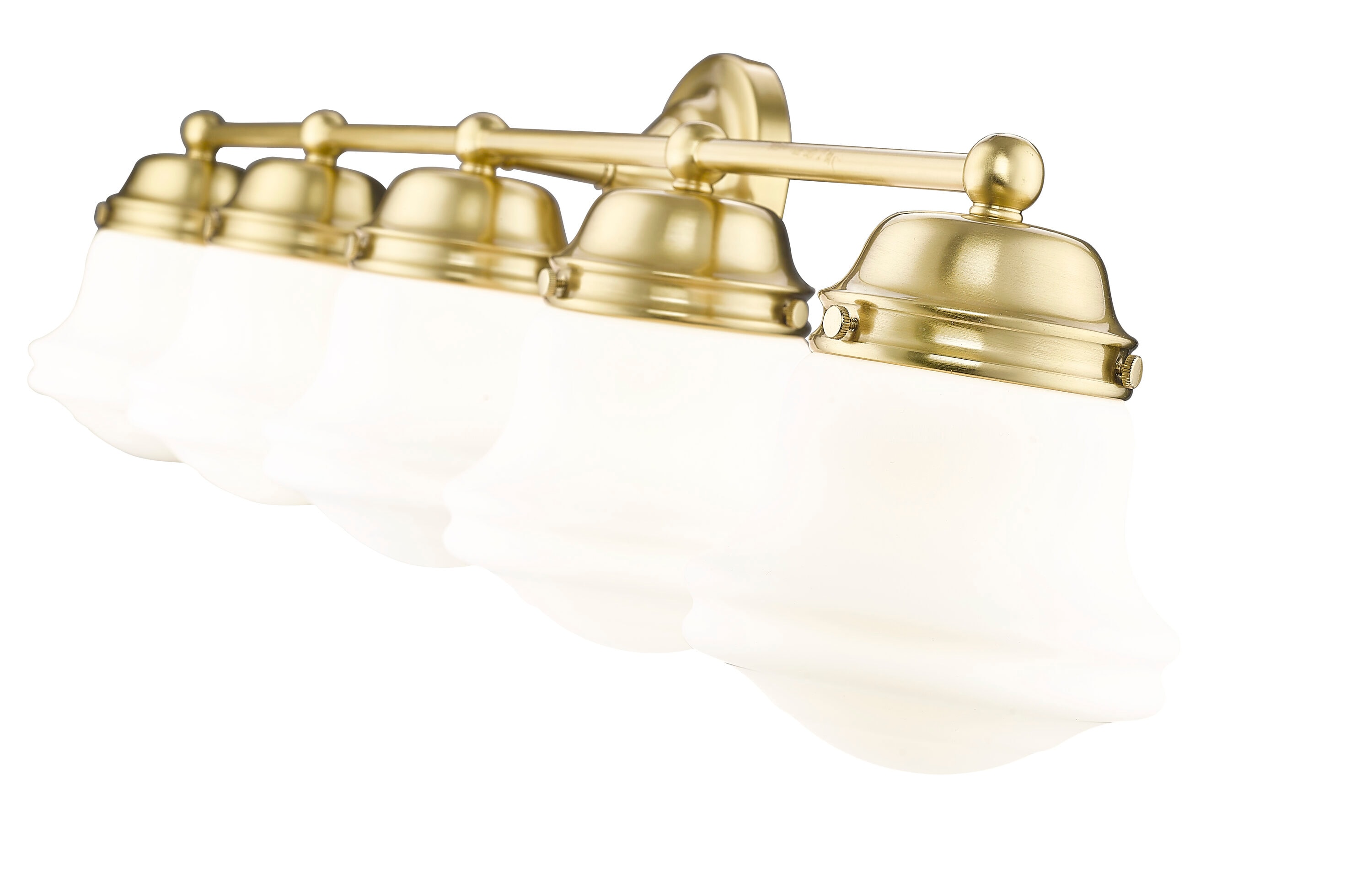Luxe Gold 5-Light Vanity with Matte Opal Glass