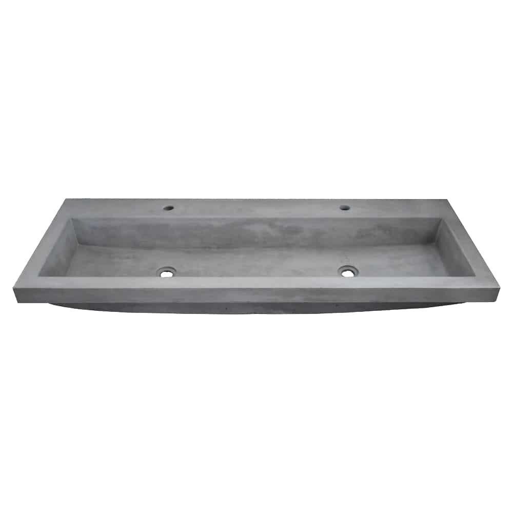 Native Trails Ash Concrete Drop In Rectangular Trough Modern Bathroom Sink 48 In X 19 In In 