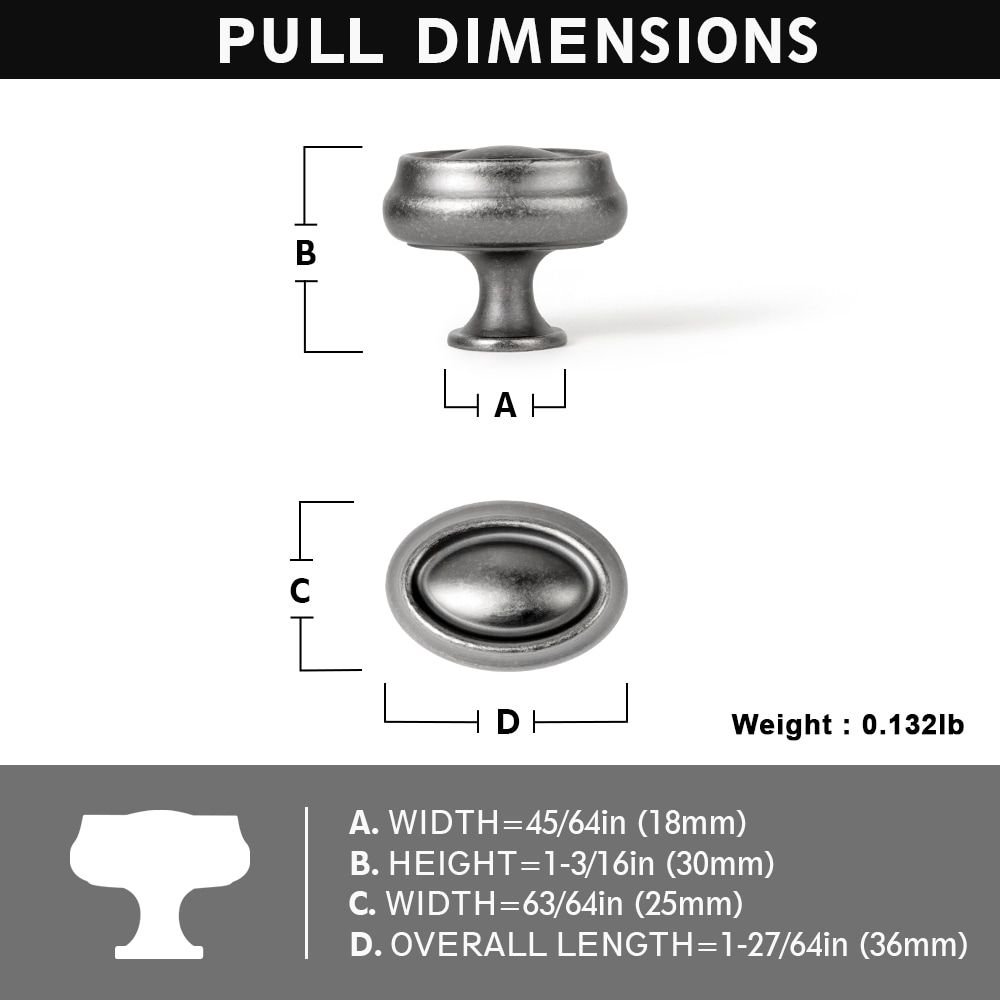 Miaokesen 9265GN-KNOB-12 Cabinet-Knobs - View #2