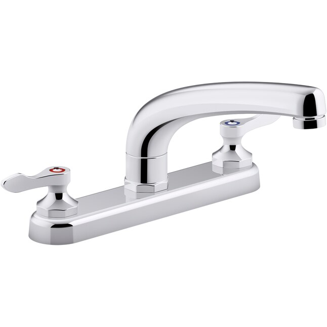 KOHLER Triton Bowe Polished Chrome 2-Handle Deck-Mount Low-Arc Handle Kitchen Faucet (Deck Plate Included) KOHLER Triton Bowe Polished Chrome 2-Handle Deck-Mount Low-Arc Handle Kitchen Faucet (Deck Plate Included)