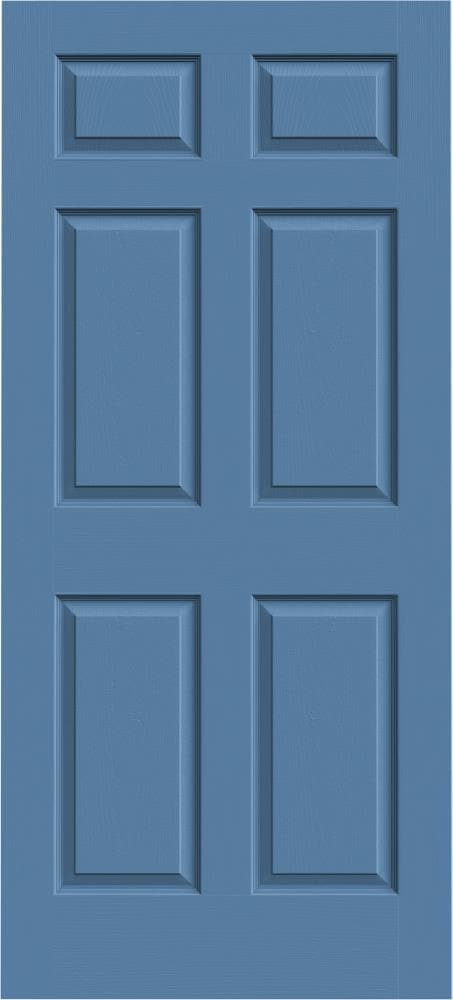 Colonist 36-in x 80-in Blue Heron 6-panel Mirrored Glass Hollow Core Prefinished Molded Composite Slab Door | - JELD-WEN LOWOLJW191300250