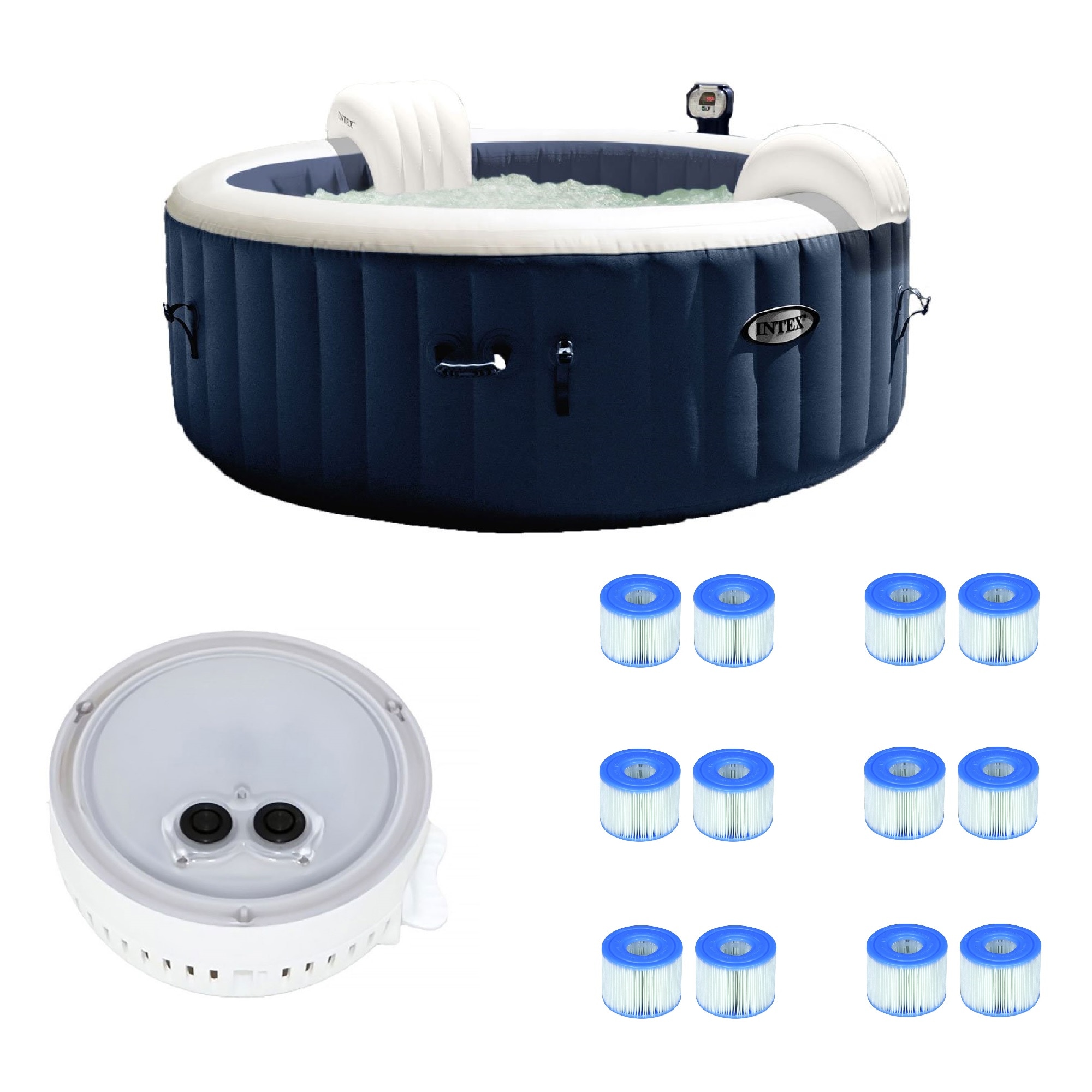 Intex 4 Person 140 Jet Round Inflatable Hot Tub At