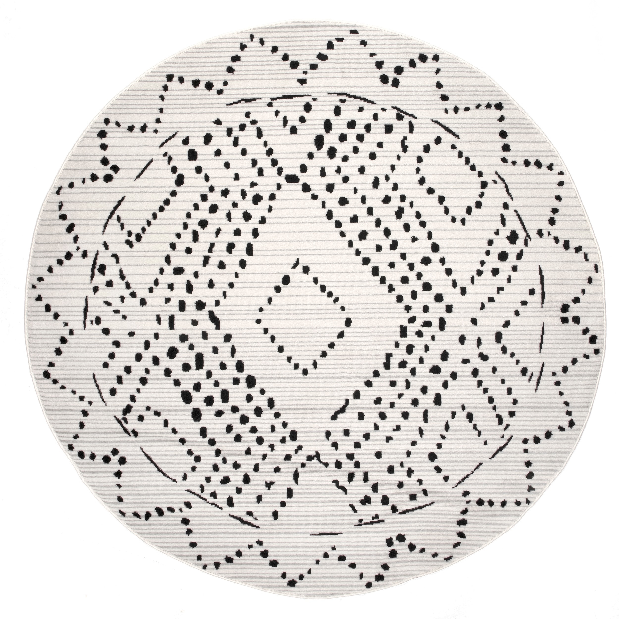 nuLOOM ECRK03A-R606 6 x 6 (ft) Loomed Polypropylene Gray Round Indoor Geometric Global Area rug