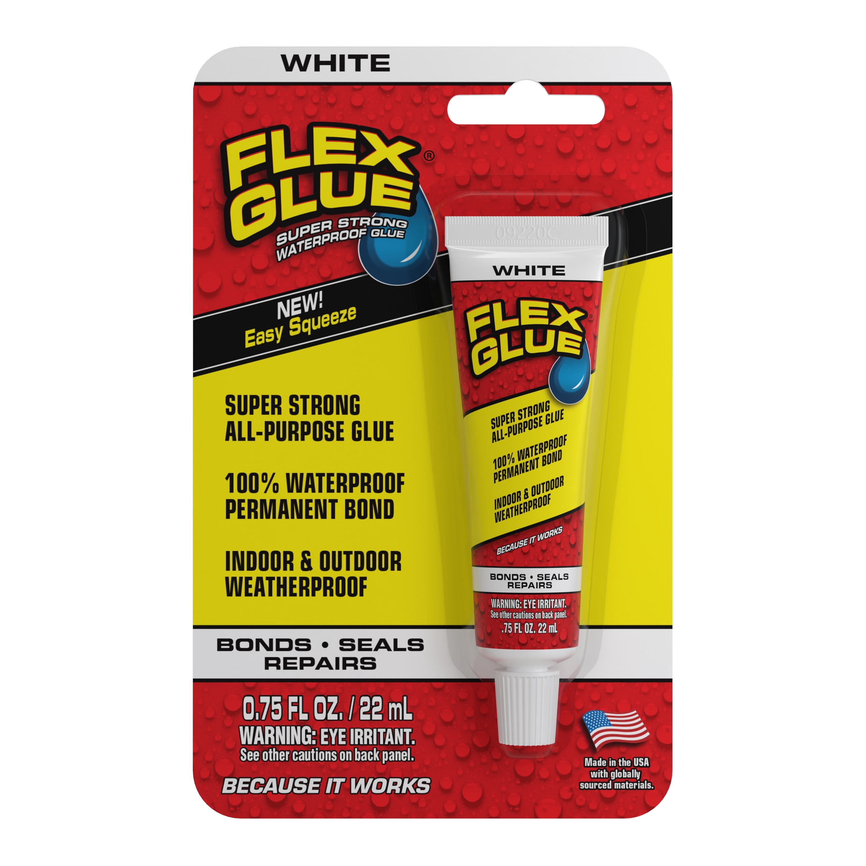 Flex Glue GFSWHTMINI Rubber White Multi-use Interior/Exterior Construction Adhesive ( 0.75-fl oz Fluid Oz)
