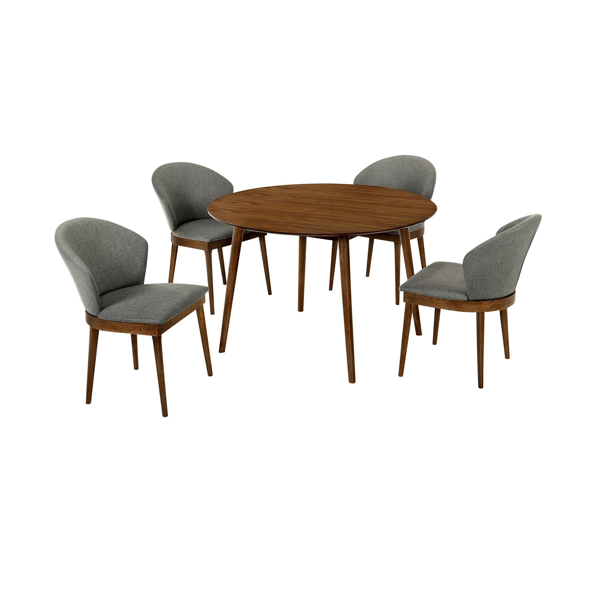 Armen Living SETARDI5JNWACH48 Black Contemporary/Modern Dining Room Set with Round Table ( Seats 4 )
