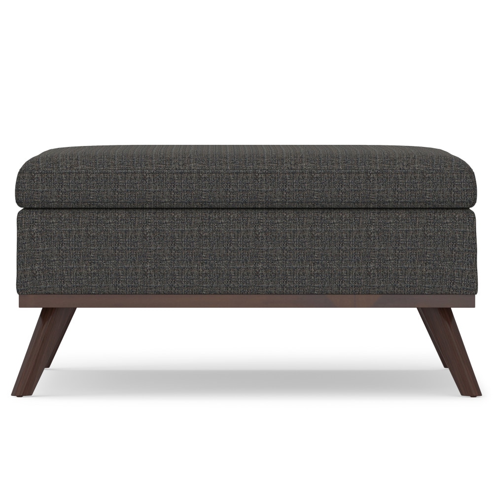 Owen Mid Century Ebony Square Storage Ottoman