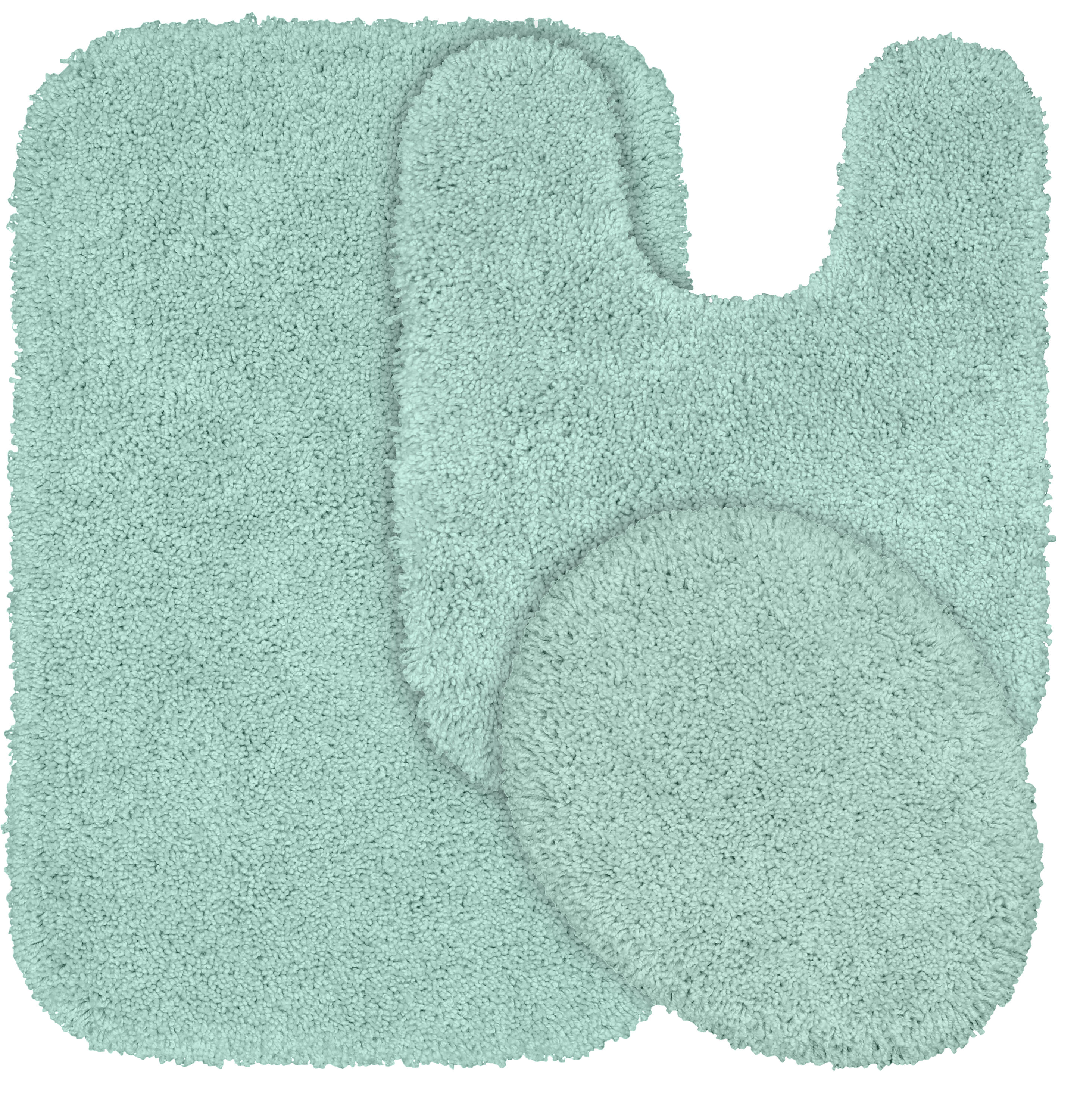 Garland Rug BA100W3P02I6 Serendipity 21-in x 34-in Sea Foam Nylon Bath mat set