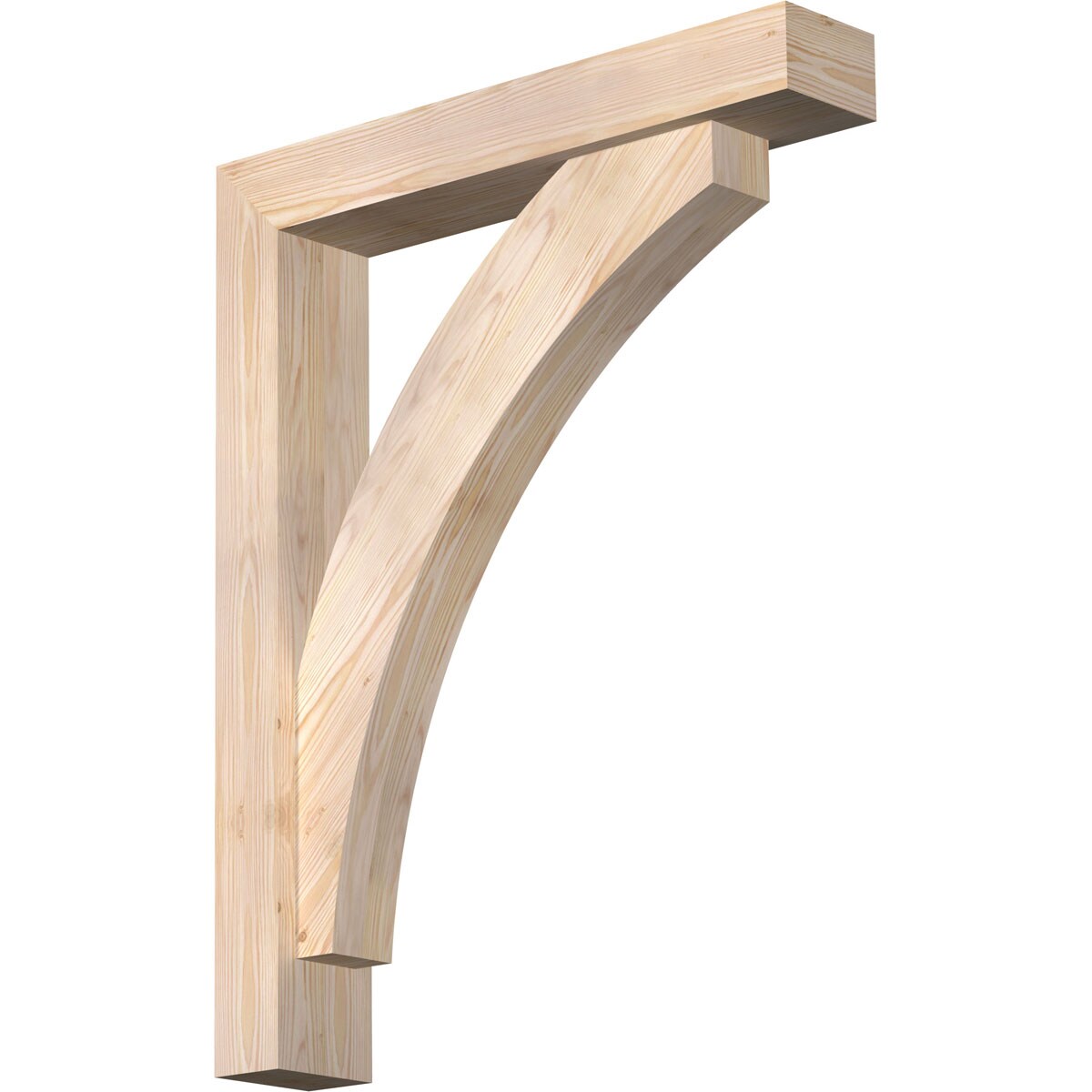 Ekena Millwork 1464157 Thorton block smooth bracket with offset brace Douglas Fir Wood Standard Bracket