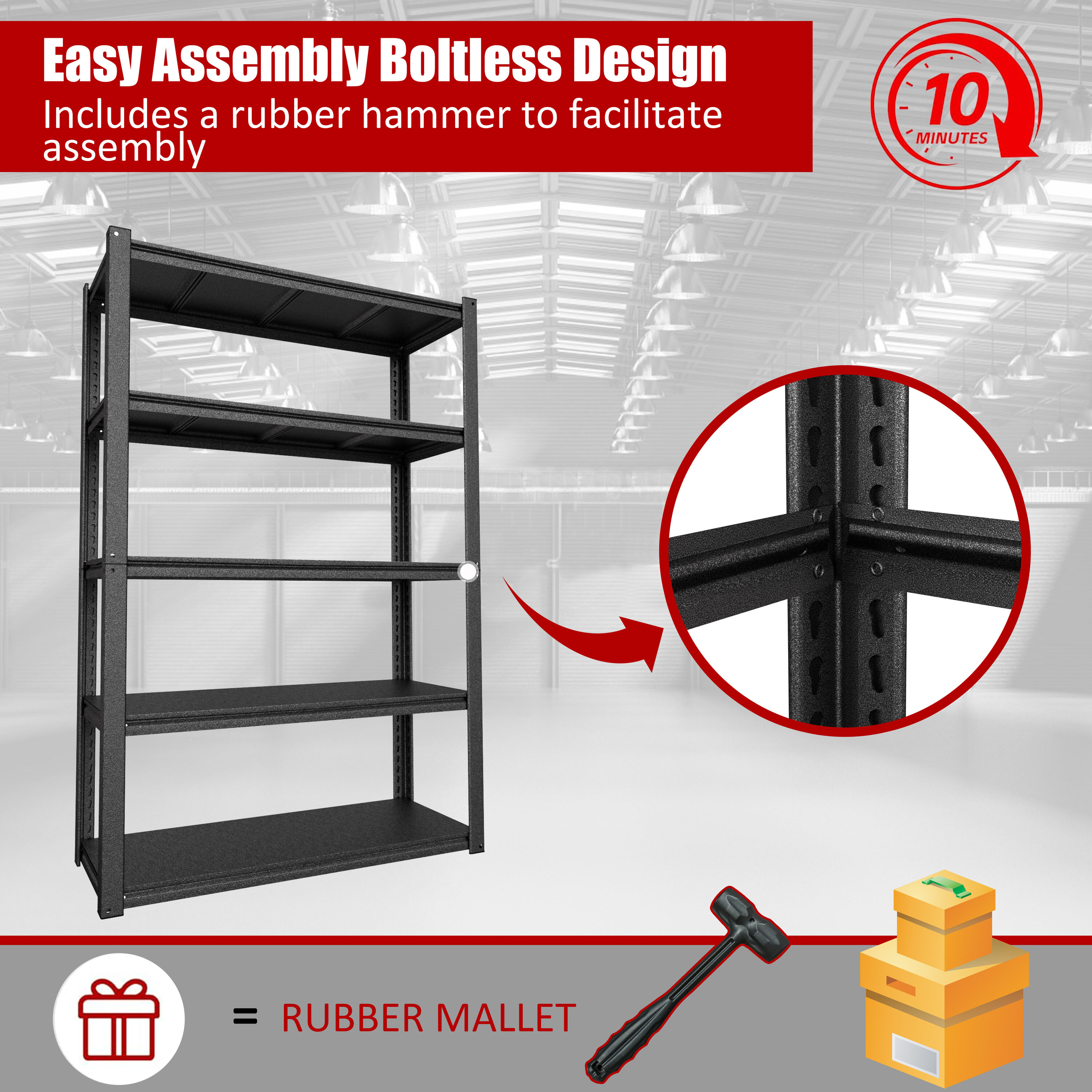 VEIKOUS HP0303-72-3 Free-Standing-Shelving - View #4