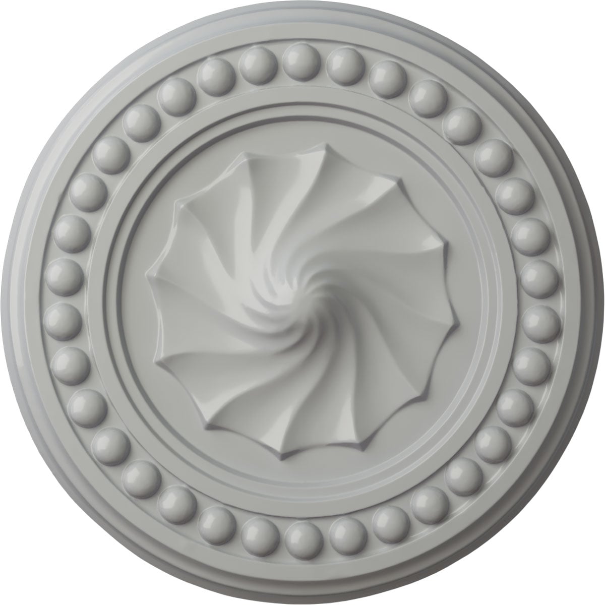 Ekena Millwork CM15FOFRF Foster Shell 15.75-in W x 15.75-in L Painted Frost Polyurethane Whole Ceiling Medallion