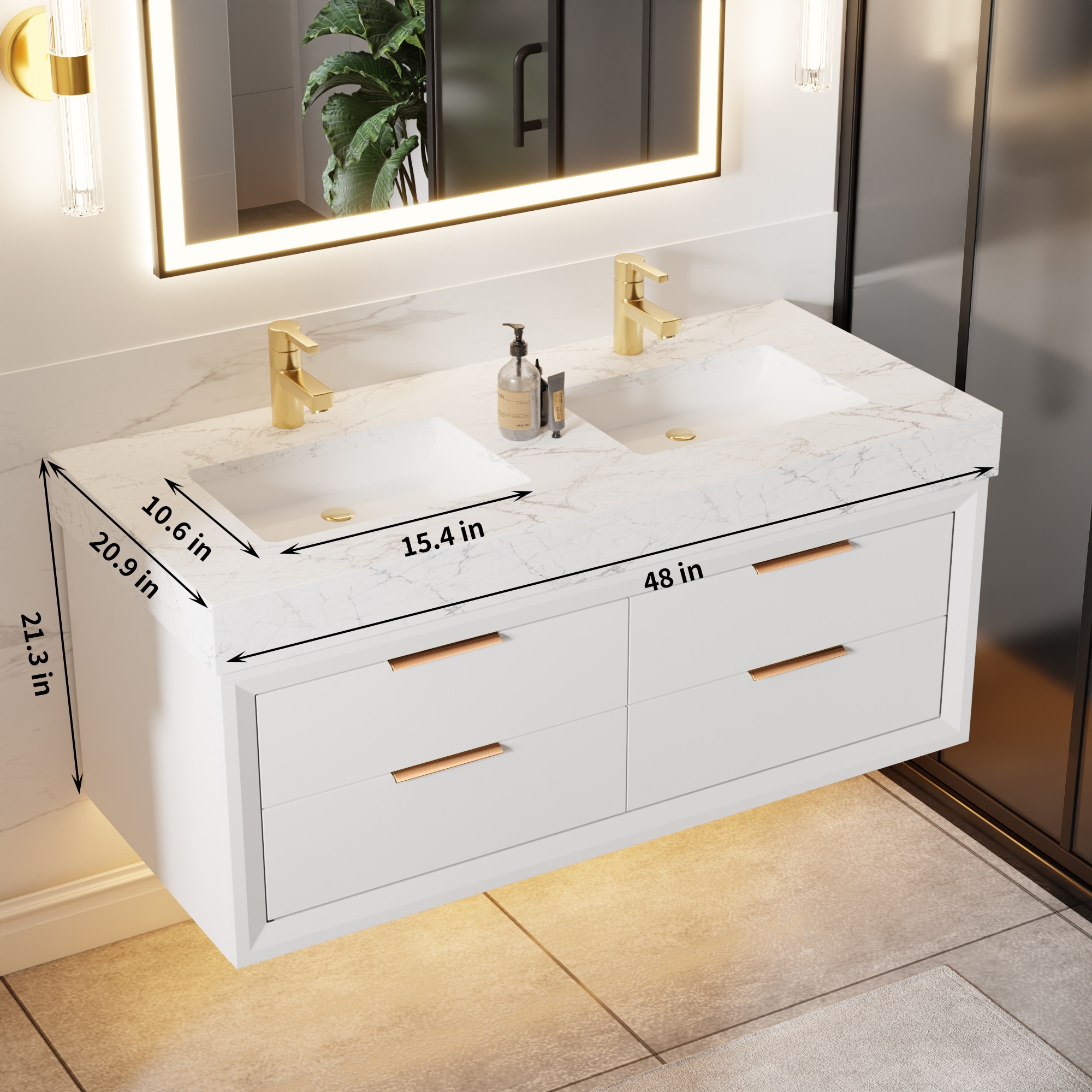 ExBrite XB4821V10DWH Bath-Vanity-Combo - View #2