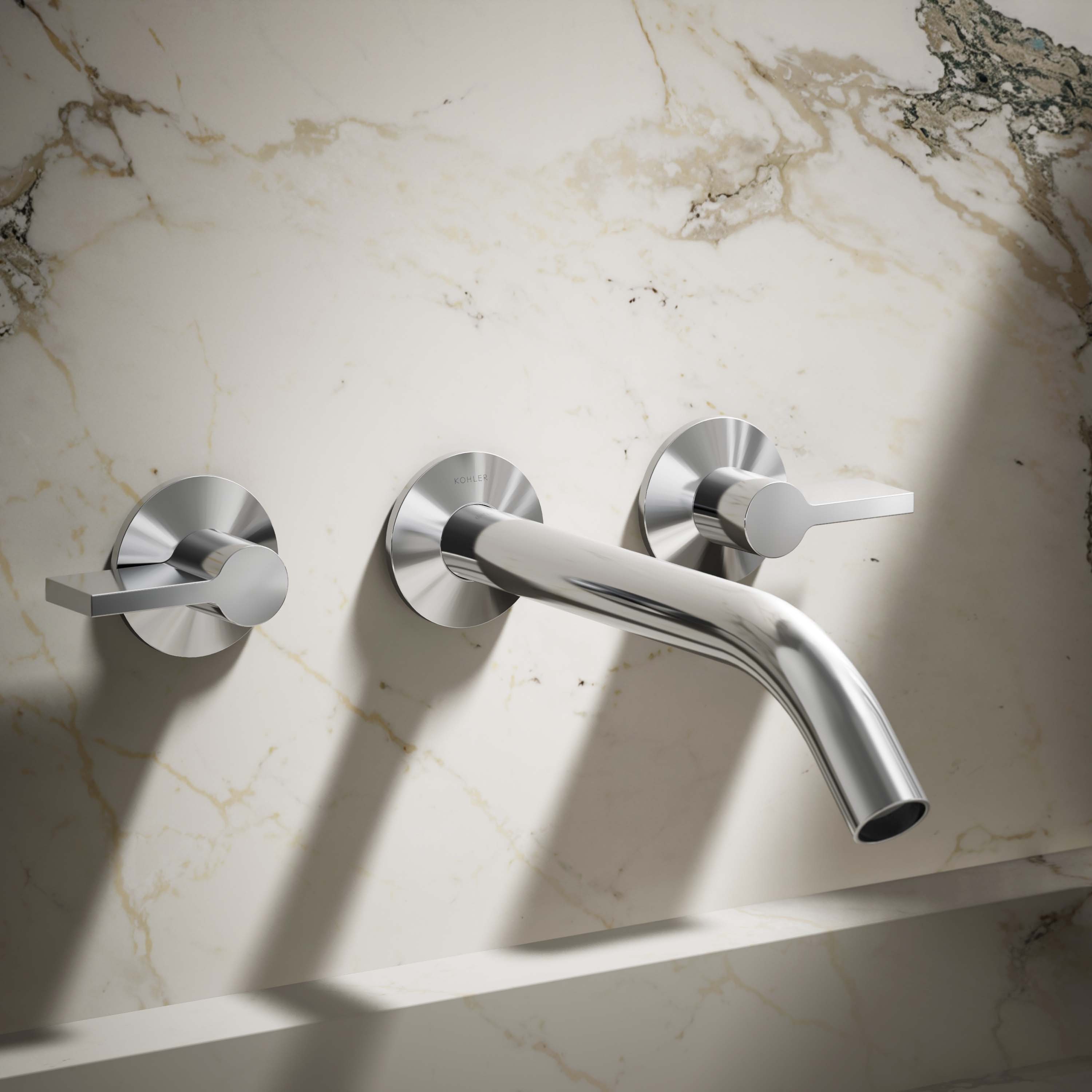 KOHLER K-T77981-4-CP Polished Chrome 2 -Handle Lever Bathtub Faucet Handle