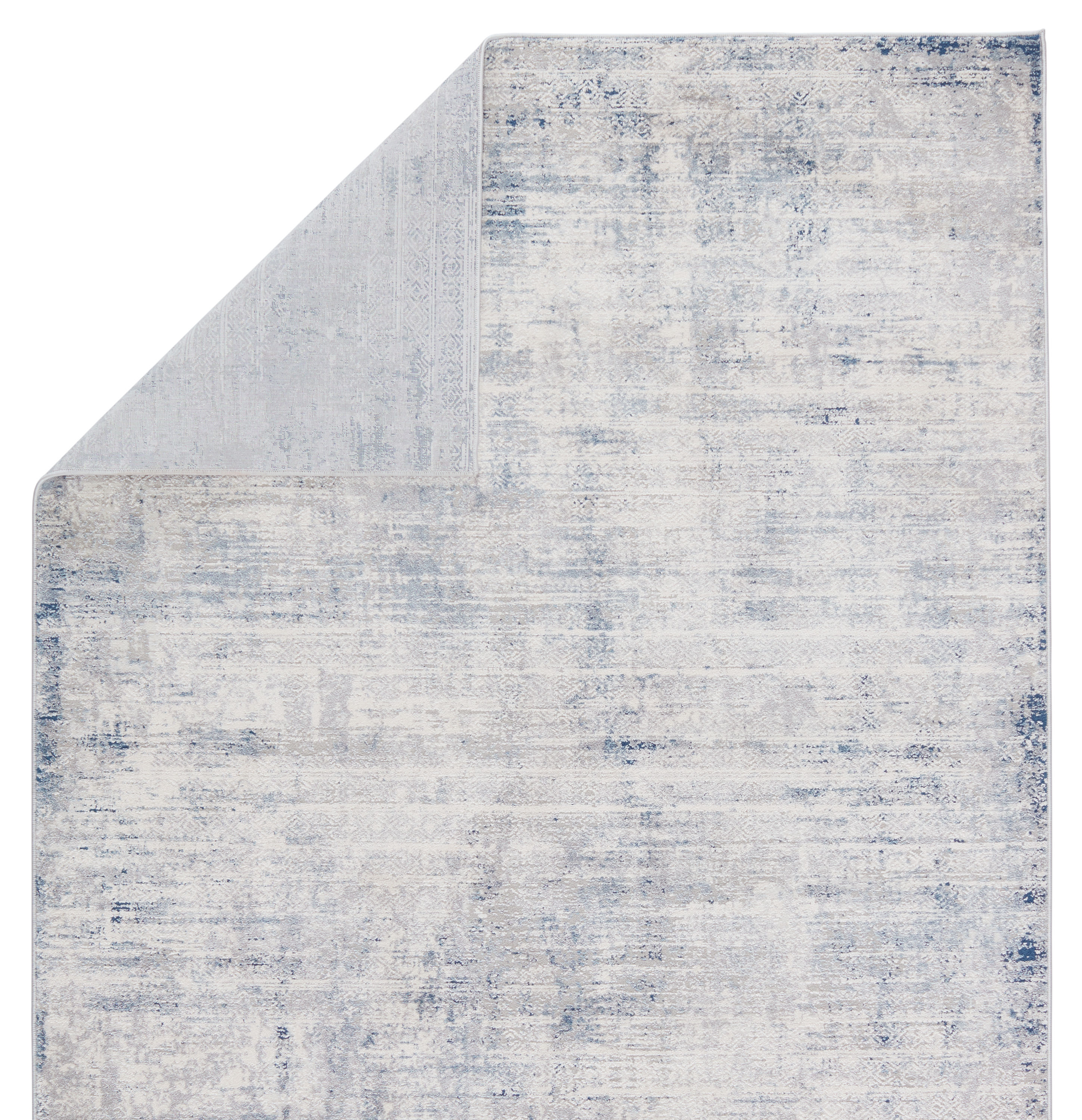 Gray and Blue 5' x 8' Reversible Washable Area Rug