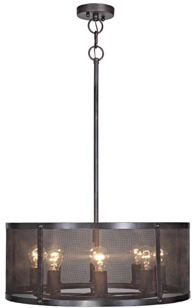 Craftmade 37198-MBKG Blacksmith 8-Light Matte Black Gilded Transitional Drum Mini Hanging Pendant Light
