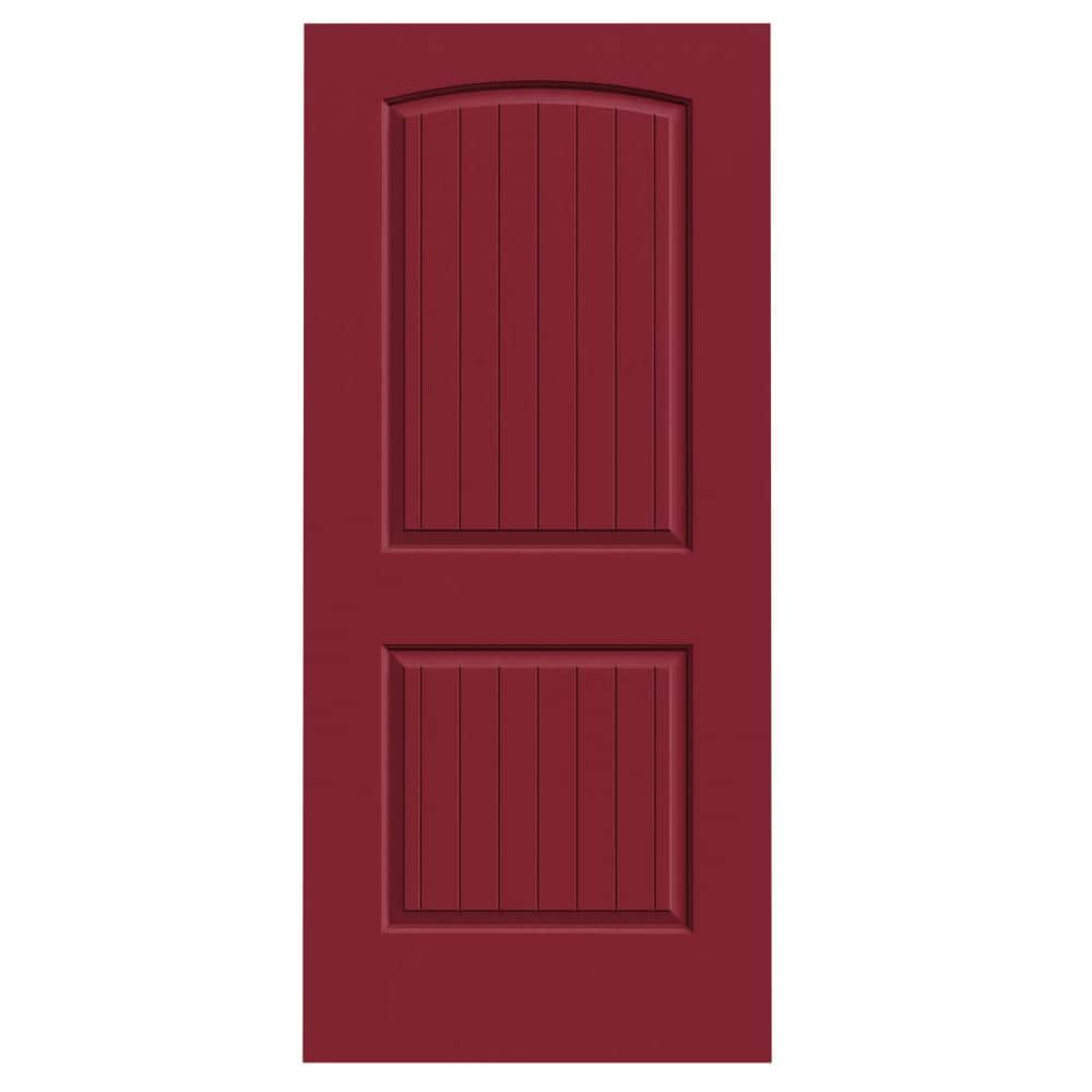 JELD-WEN Santa Fe 36-in X 80-in Cranberry 2-panel Round Top Plank ...