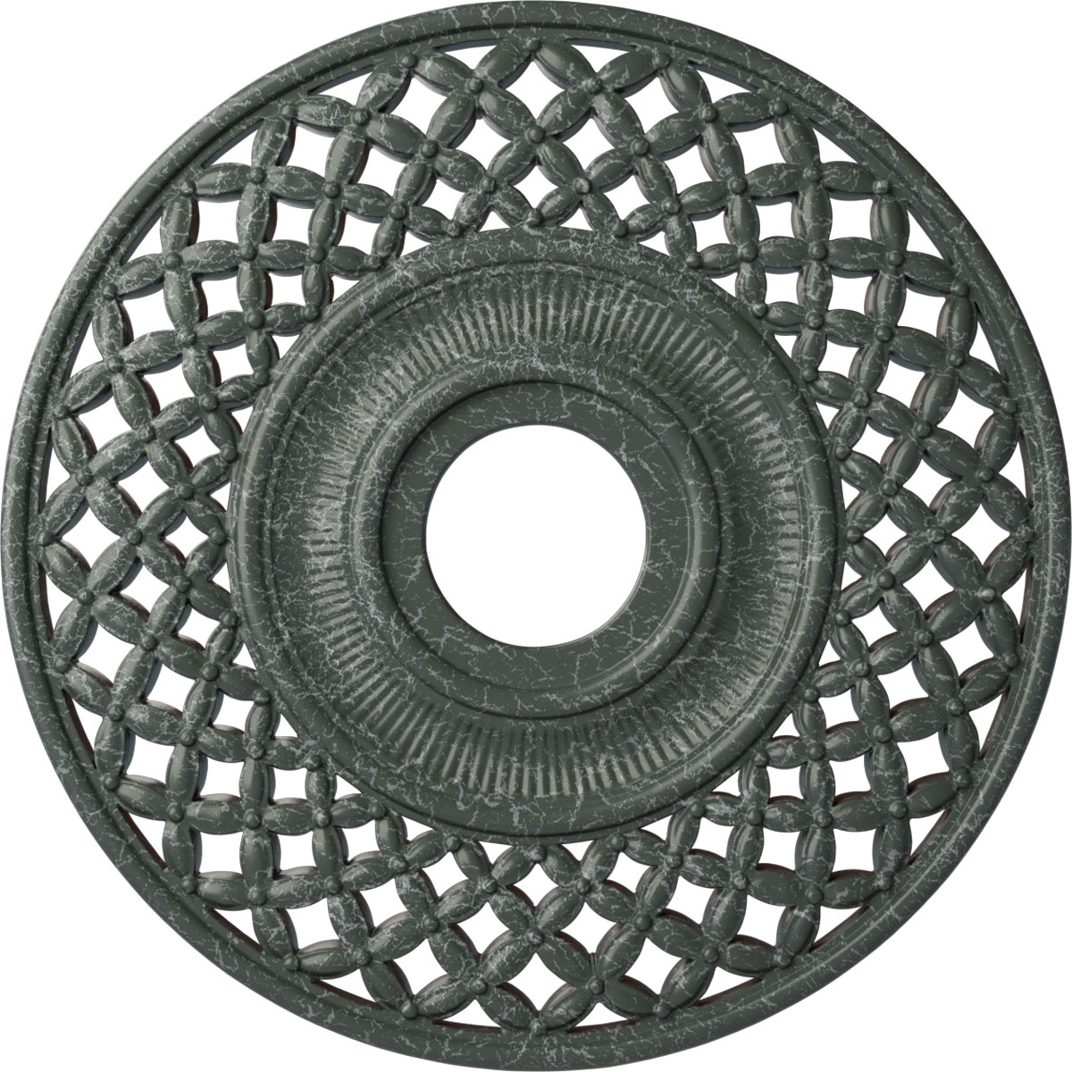 Ekena Millwork CM22RBAGC Robin 22.25-in W x 22.25-in L Painted Athenian Green Crackle Polyurethane Whole Ceiling Medallion