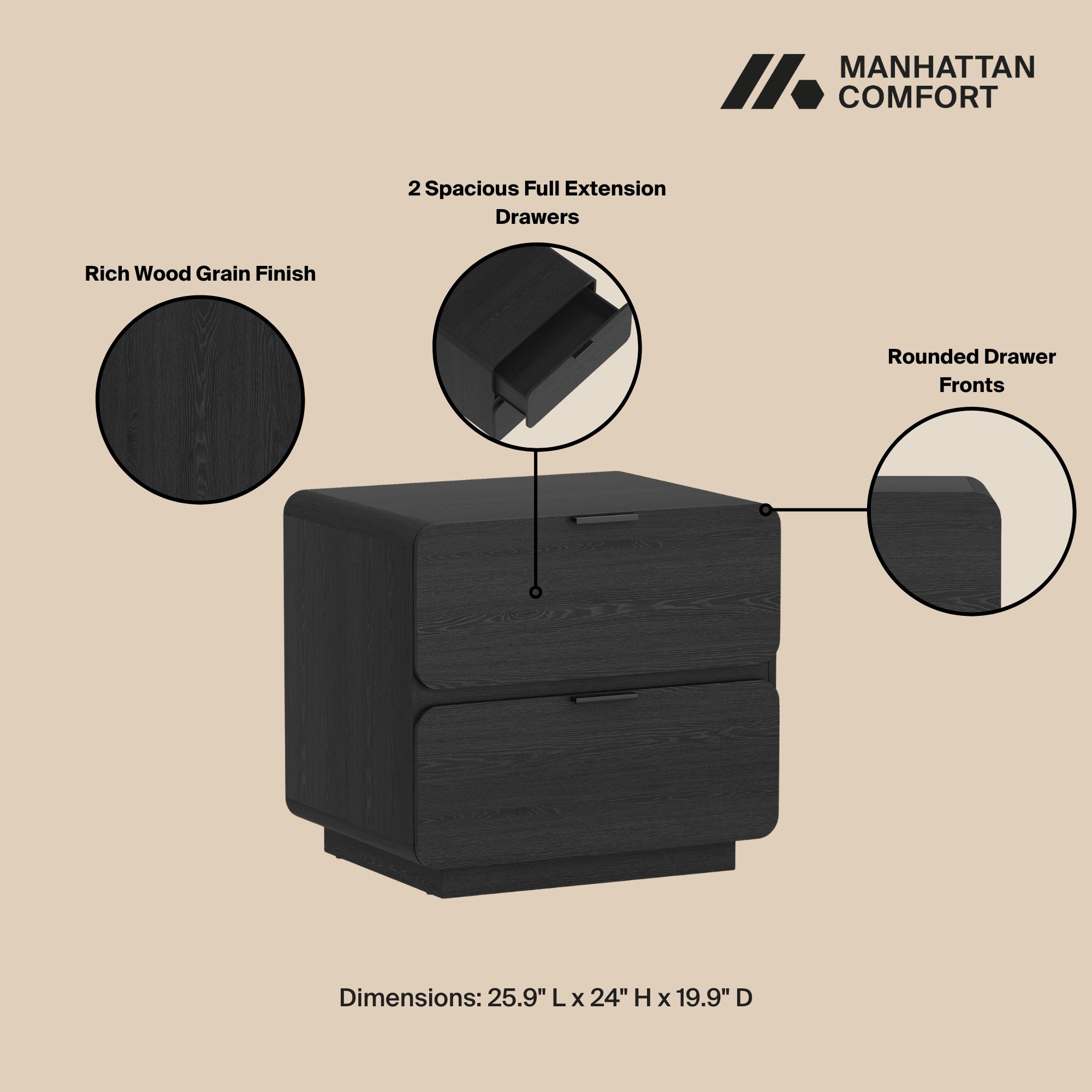 Manhattan Comfort 2-NS016-BK nightstands - View #4