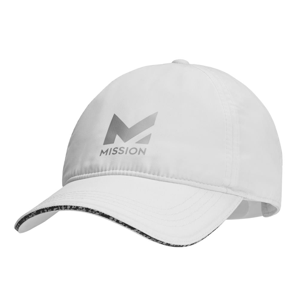 Mission Adult Unisex White Polyester Baseball Cap in the Hats