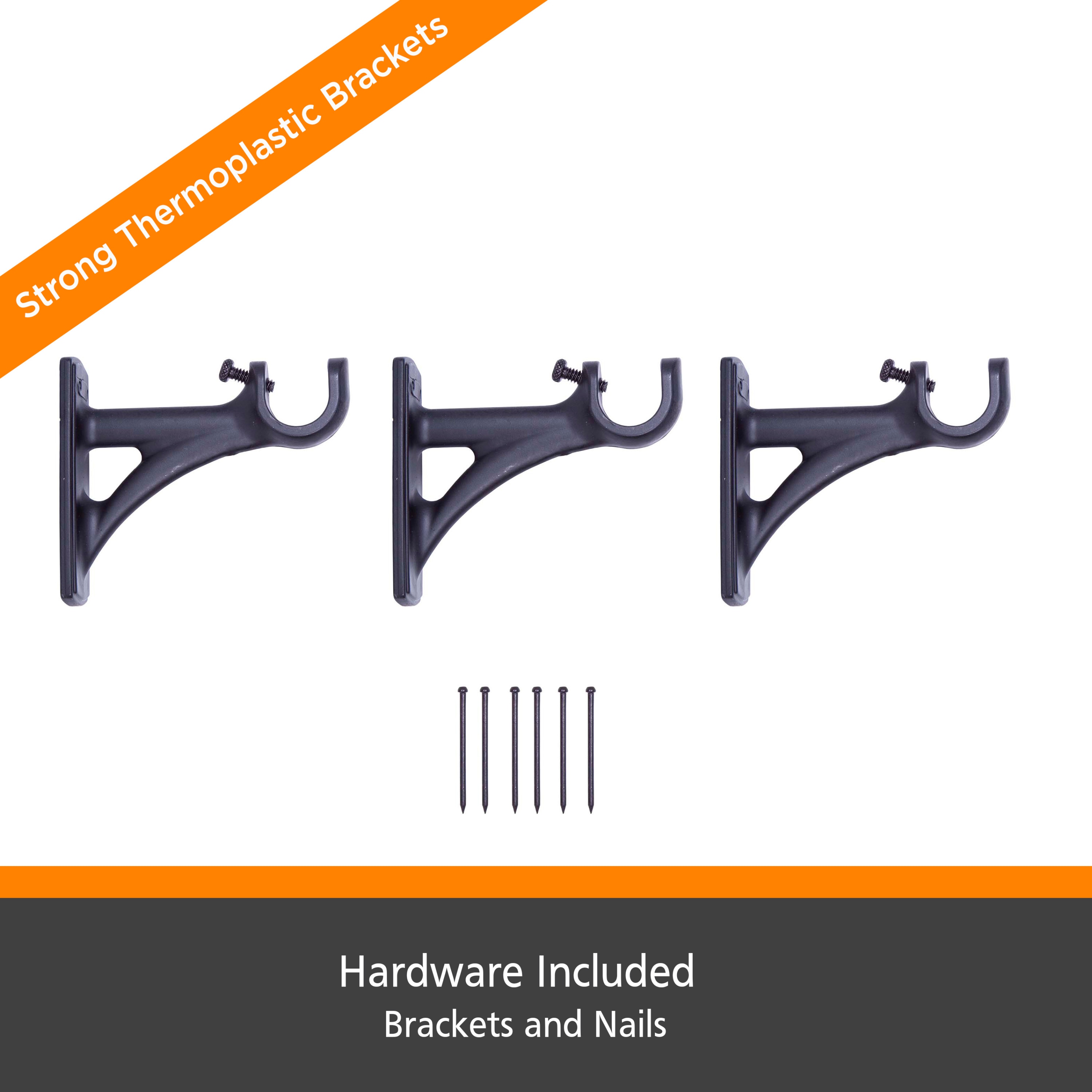Matte Black Adjustable Steel Curtain Rod with Decorative Finials