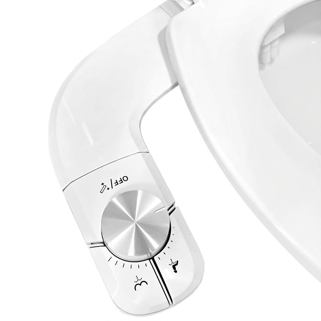 Aoibox -  0 23 in Ultra Thin White Bidet Attachment Non Electric Dual Self Cleaning Nozzle Cold W...