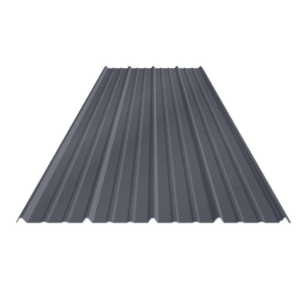 Metal Sales 3-ft X 12-ft Ribbed Charcoal Steel Roof Panel In The Roof ...