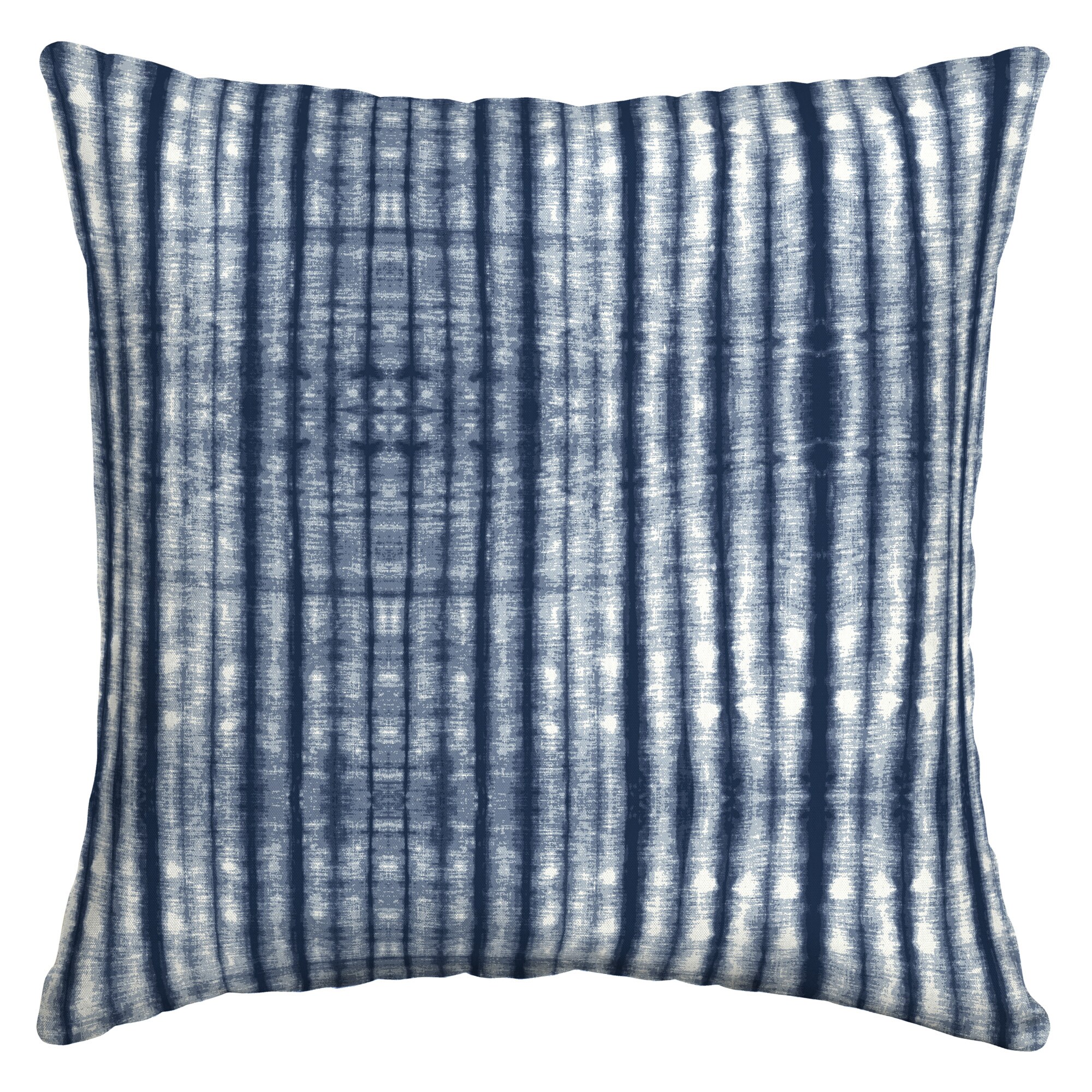 Arden Selections 16 in. x 16 in. Blue Shibori Stripe Outdoor Square Throw Pillow (2-Pack)