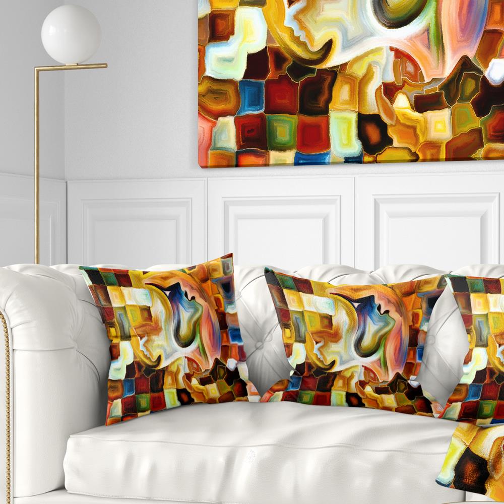 Designart CU6113-18-18 18-in x 18-in Yellow Square Indoor Decorative Pillow