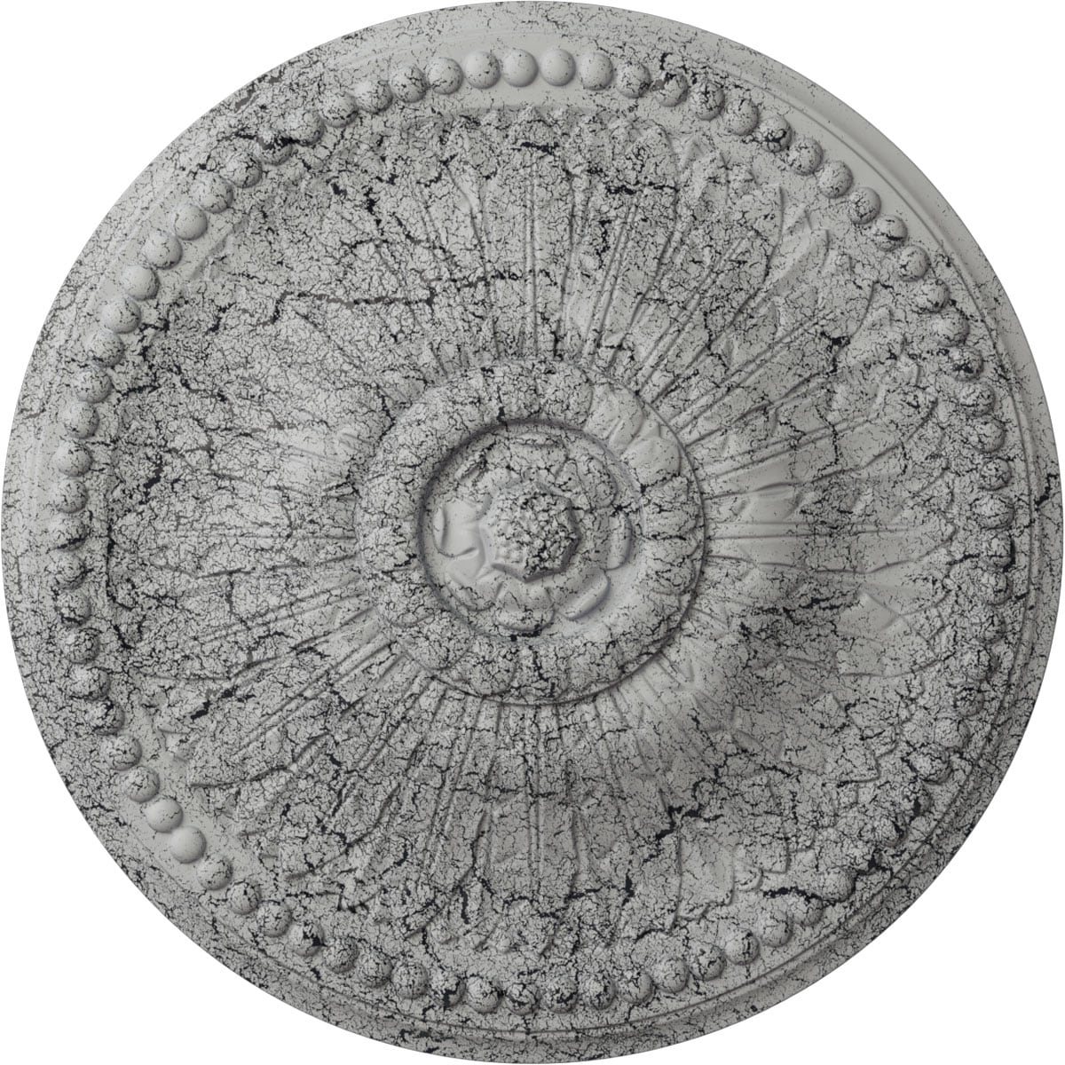 Ekena Millwork CM29SPUWC Springtime 29.375-in W x 29.375-in L Ultra Pure White Crackle Polyurethane Ceiling Medallion