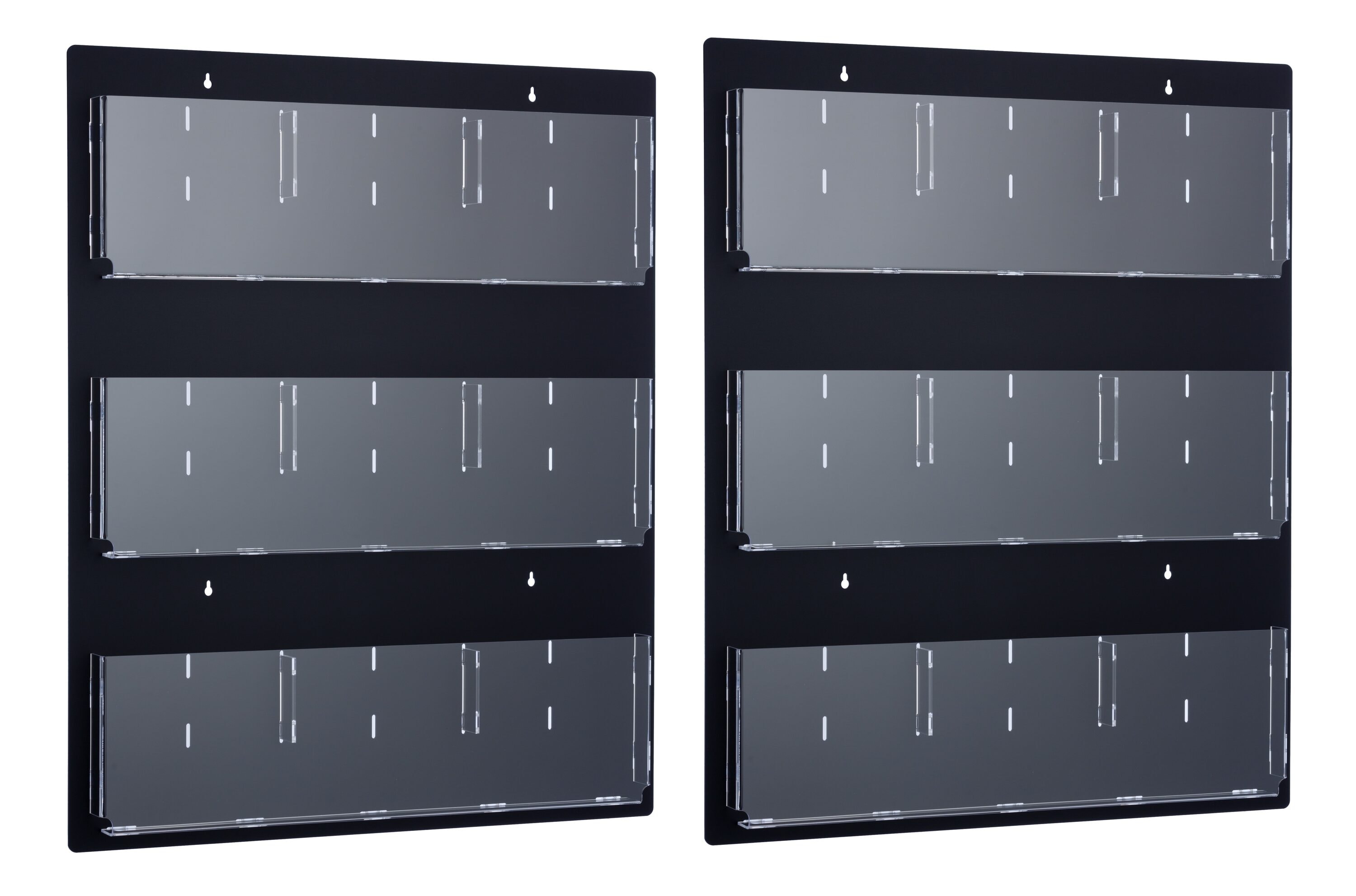 AdirOffice 640-2935-BLK-2PK 29-in L x 2-in D x 35-in H Black Acrylic Rectangular Magazine rack