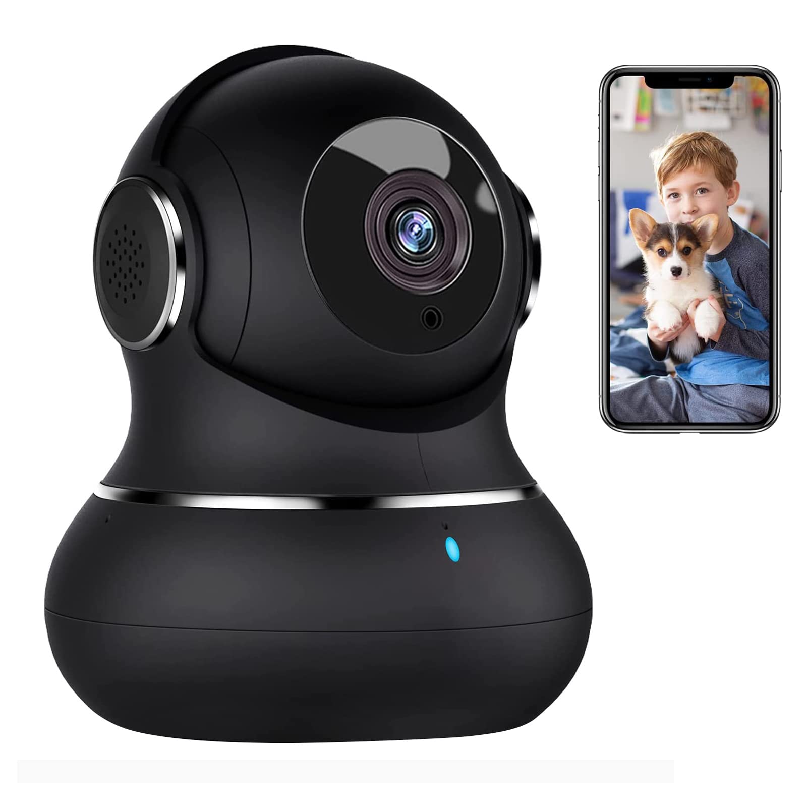 Afoxsos  2K Indoor Security Camera with 360 Degree Pan Tilt Motion Detection and Night Vision for Home Monitoring durable