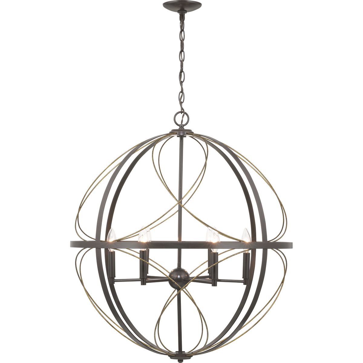 Progress Lighting Brandywine 6-Light Antique Bronze Transitional Globe ...