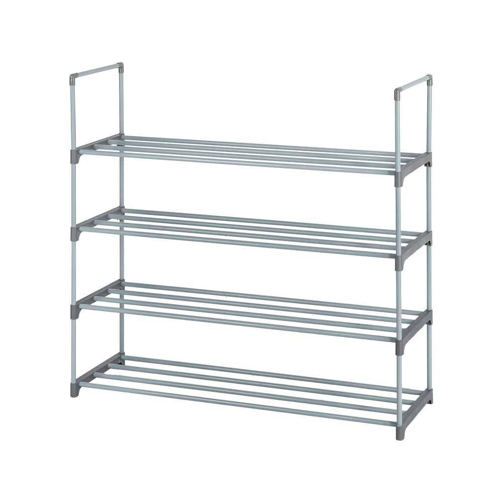 Winado 66.54-in H 4 Tier 14 Pair Gray Metal Shoe Rack in the Shoe ...