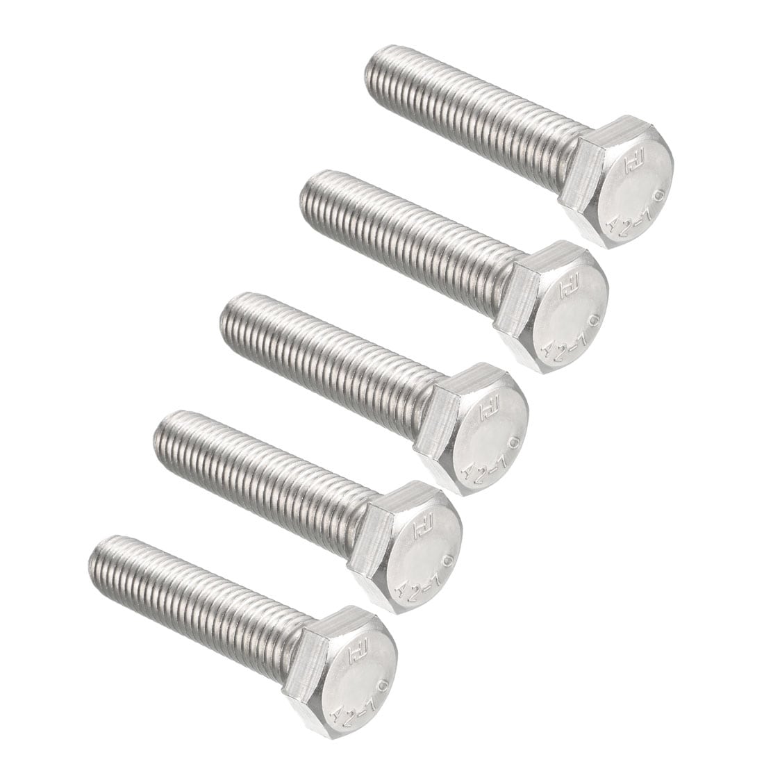 Unique Bargains M12x55mm Hex Bolts 304 Stainless Steel Hexagon Screw Bolt 5pcs
