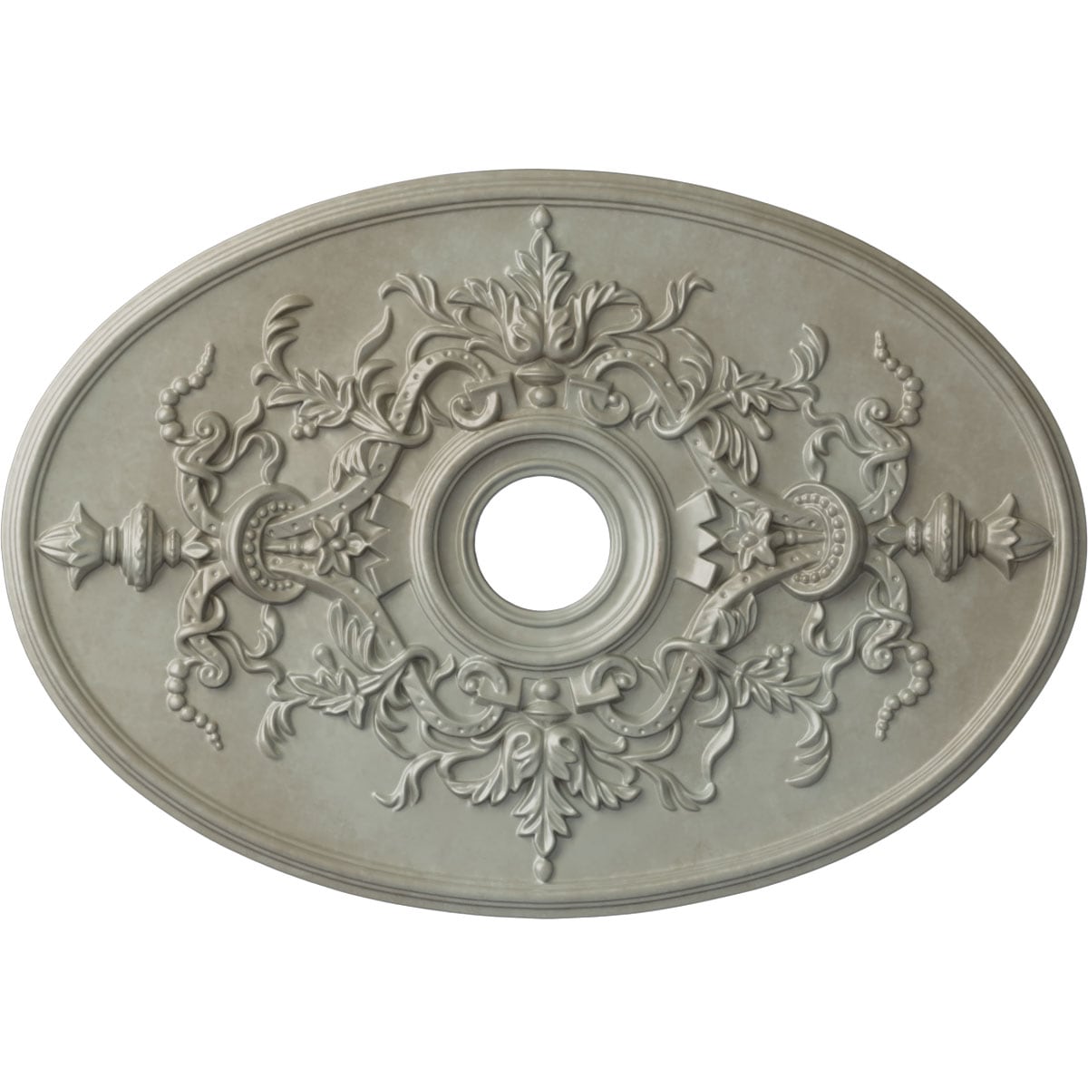 Ekena Millwork CM21X30ALFLS Alexa 21.25-in W x 30.75-in L Painted Flash Gold Polyurethane Whole Ceiling Medallion