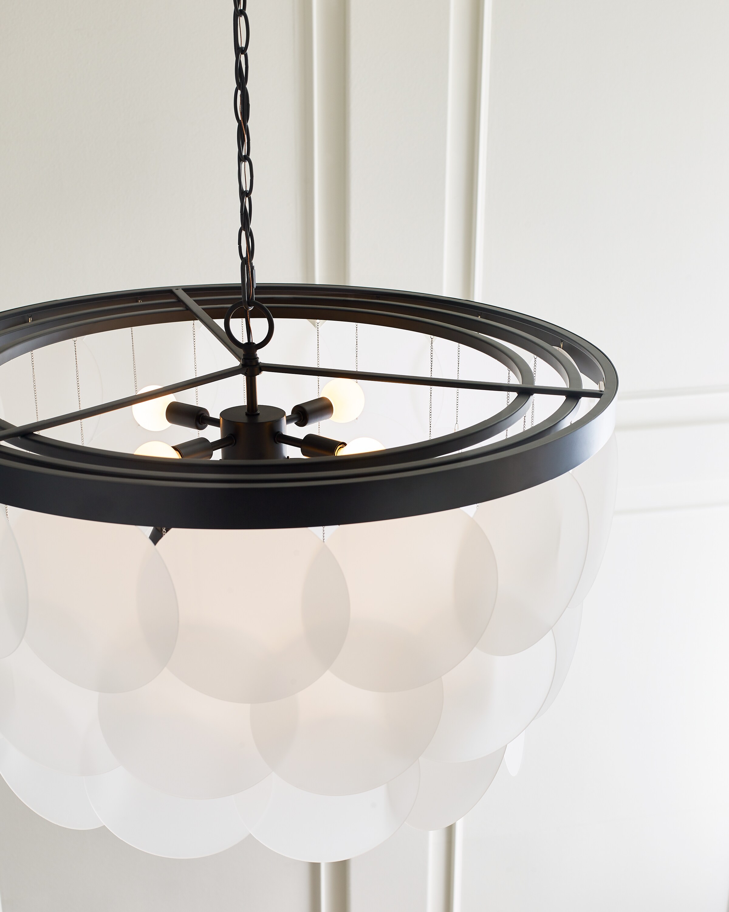 Generation Lighting Mellita 8-Light Midnight Black Modern/Contemporary  Etched Glass Geometric Hanging Pendant Light in the Pendant Lighting  department at