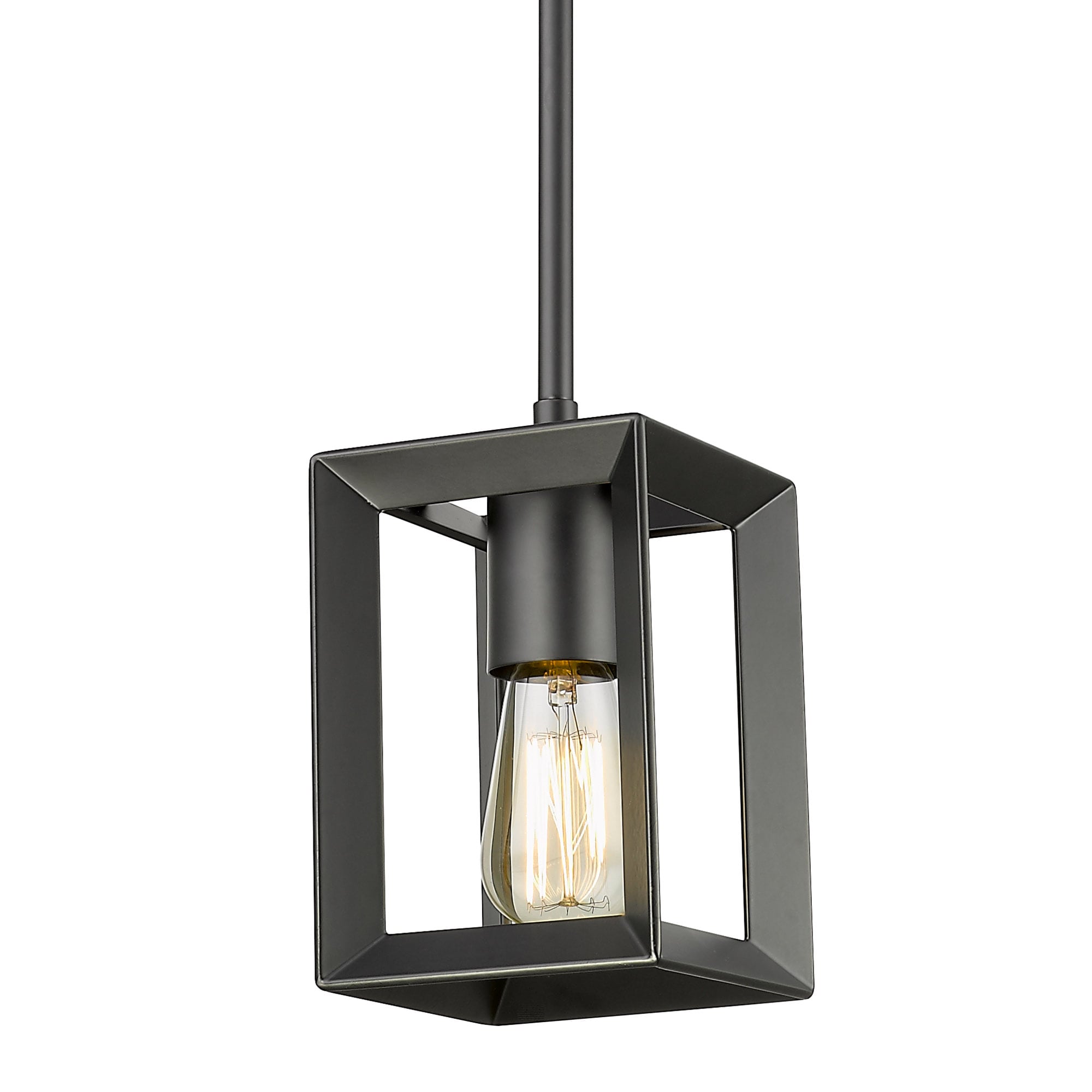 Golden Lighting 2073-M1L BLK Smyth Matte black Modern/contemporary Geometric Medium Hanging Pendant light