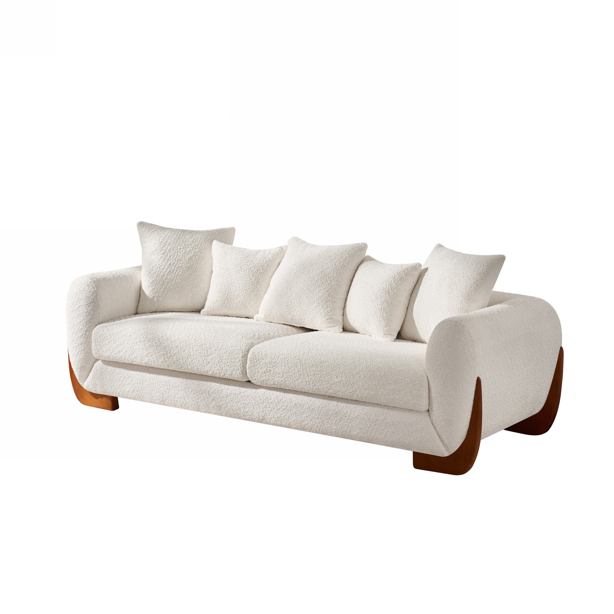 Bybafun YA3700407 83.5-in Modern Beige 3 -seater Sofa
