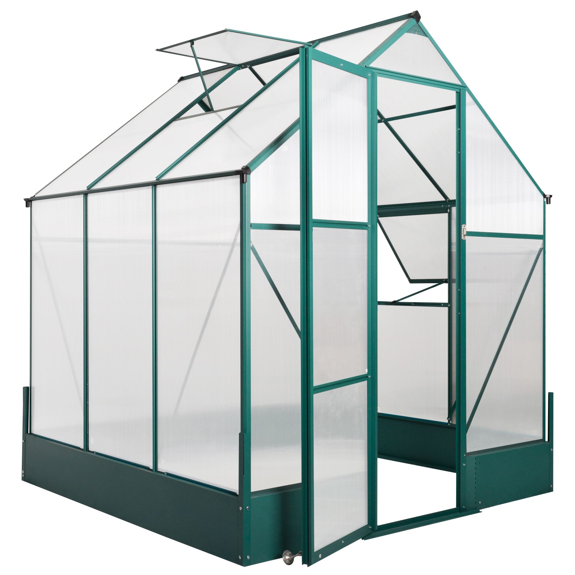 Outsunny 6-ft L x 6-ft W x 7-ft H Green Greenhouse in the Greenhouses ...