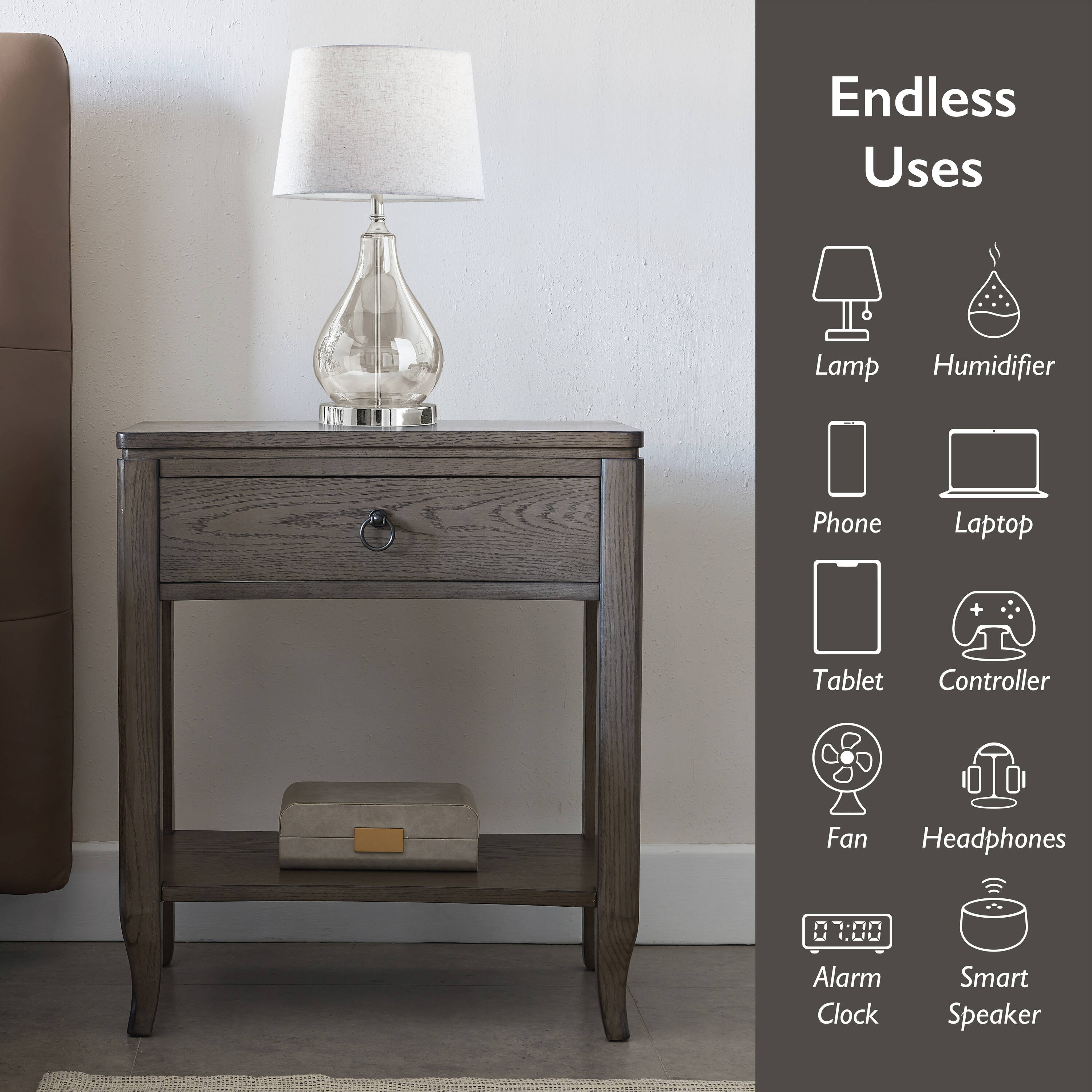 Leick Home 9077-GR nightstands - View #2