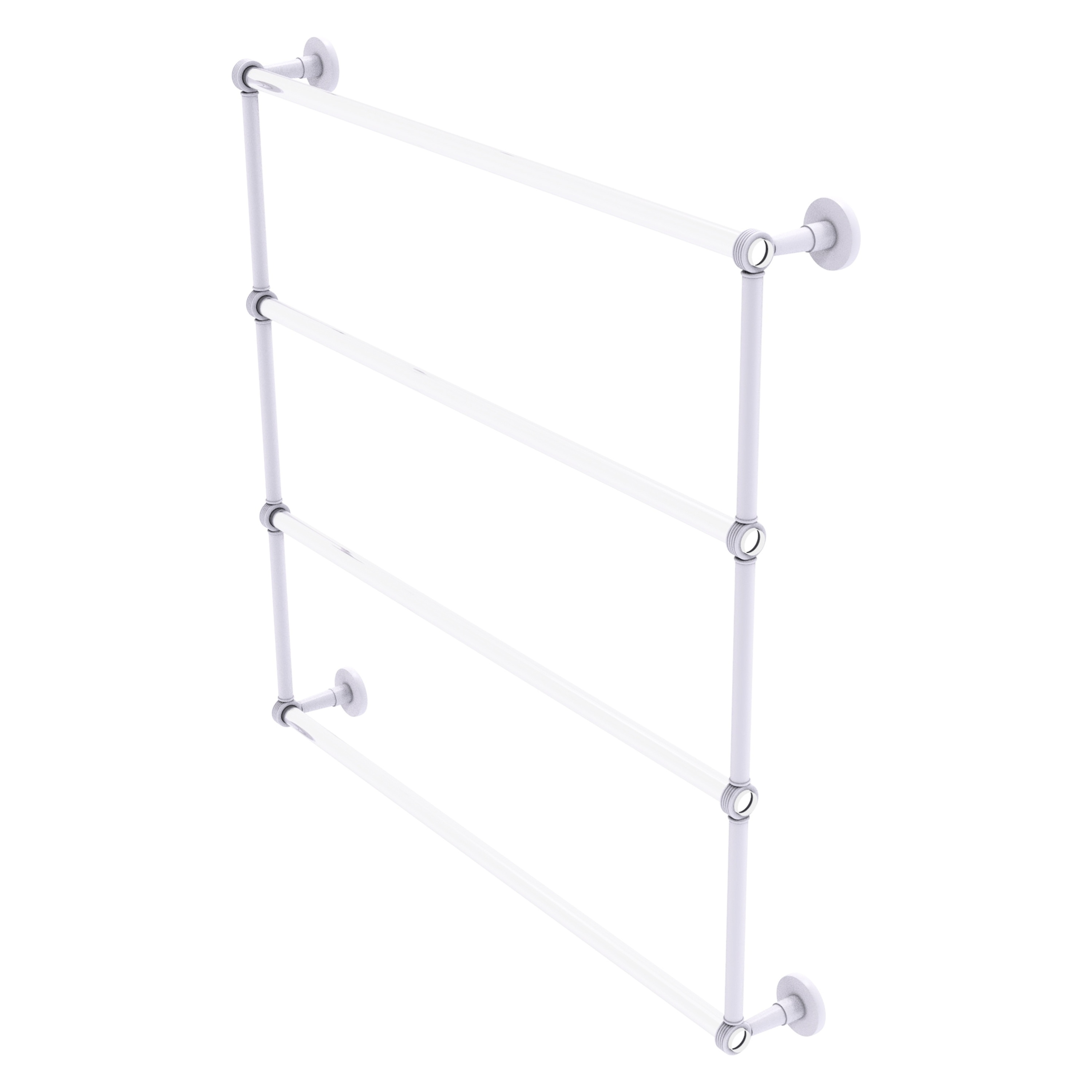 Allied Brass CV-28G-36-WHM Clearview 36-in double Matte White Wall mount 4-tier Towel Bar