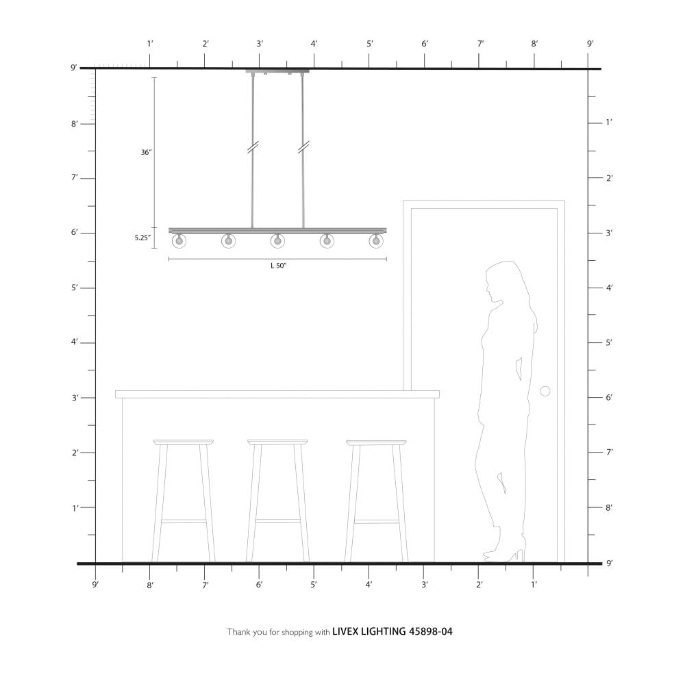 Novato Black and Gold 10-Light Linear Chandelier