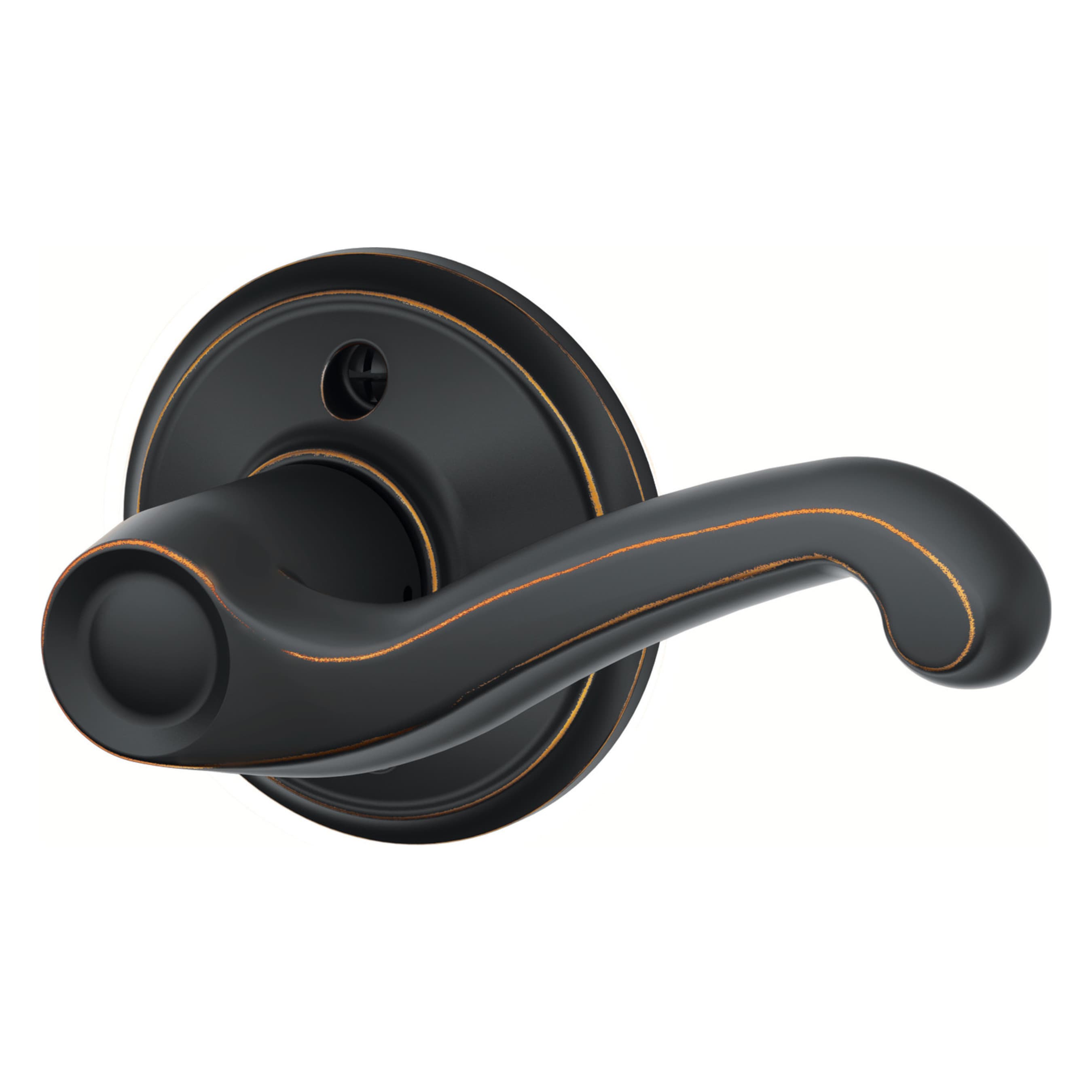 Schlage F170 V FLA 716 RH Flair Aged Bronze Right-handed Interior Hall/Closet Dummy Door Handle
