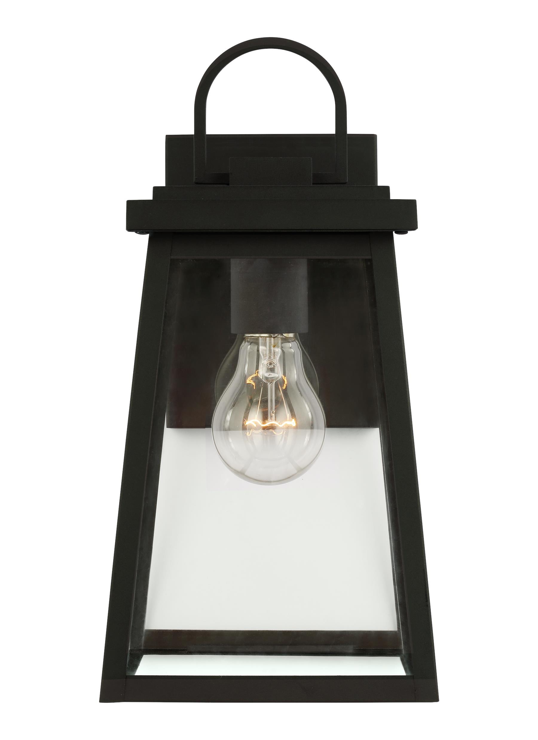 Generation Lighting 8648401EN3-12 Founders 1 -Light 14.25-in H Black Hardwired Outdoor Wall Light