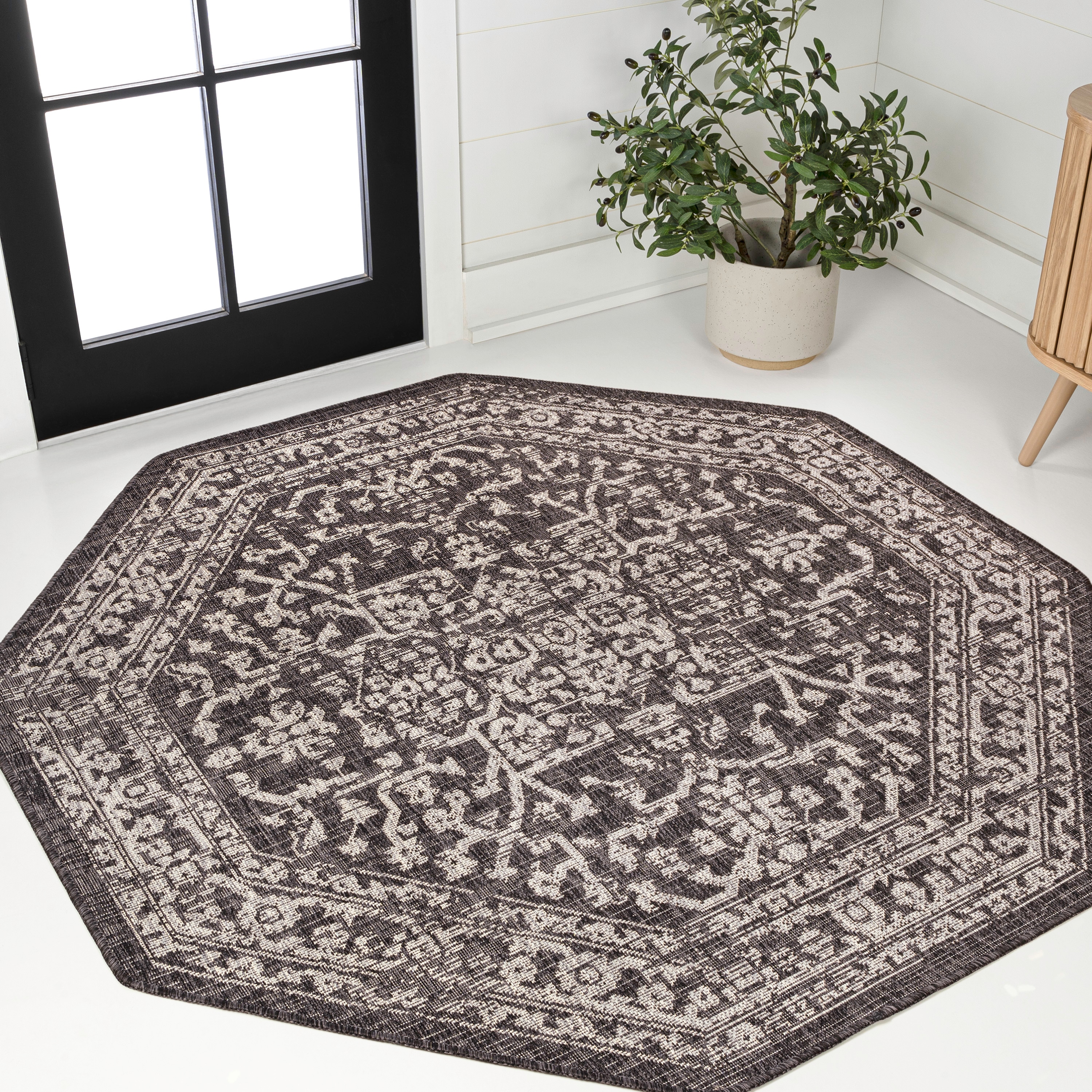 JONATHAN  Y - SANTA MONICA Malta Bohemian Medallion Textured Weave 5 x 5 (ft) Loomed Polypropylen...